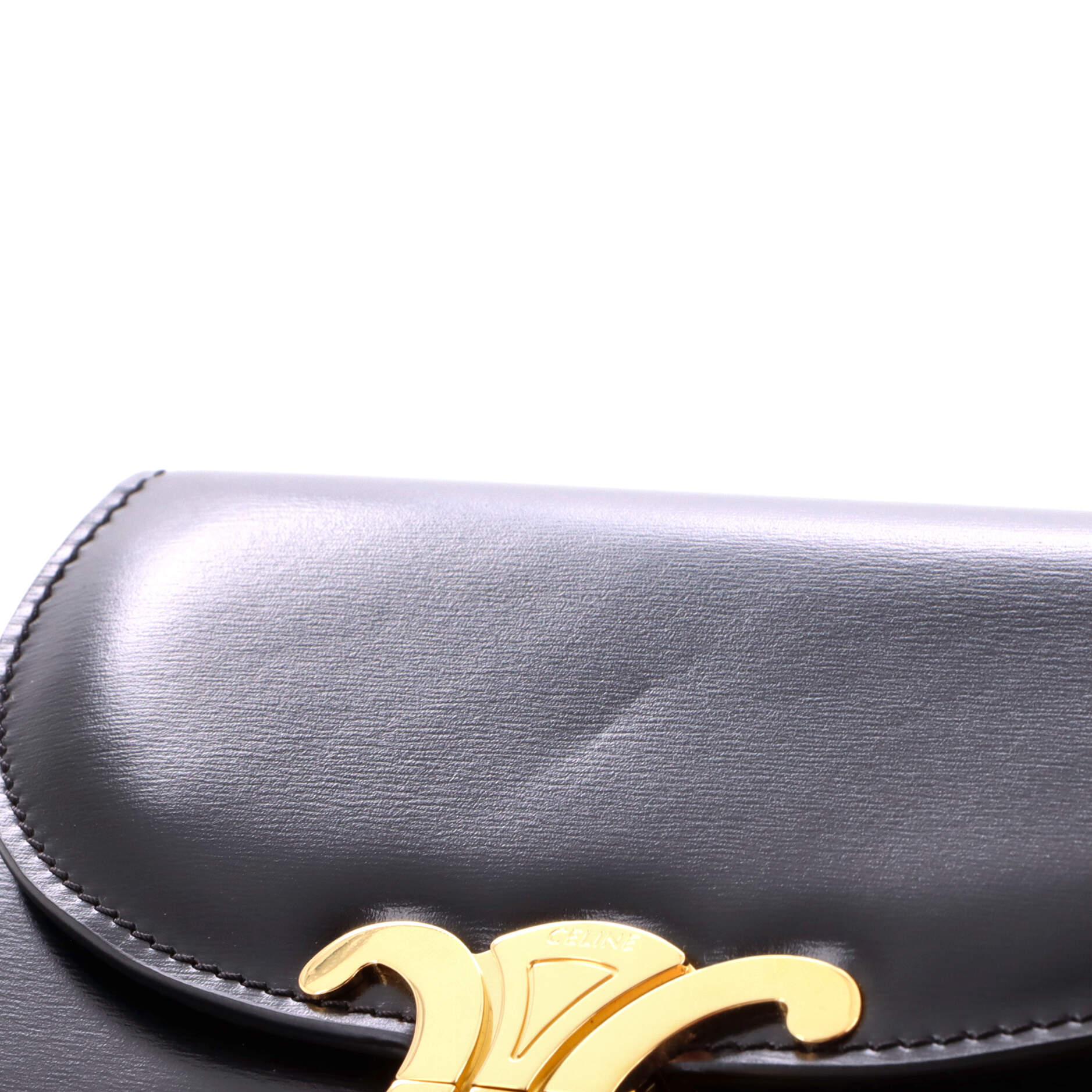 Triomphe Besace Clea Chain Flap Bag Leather - Image 6