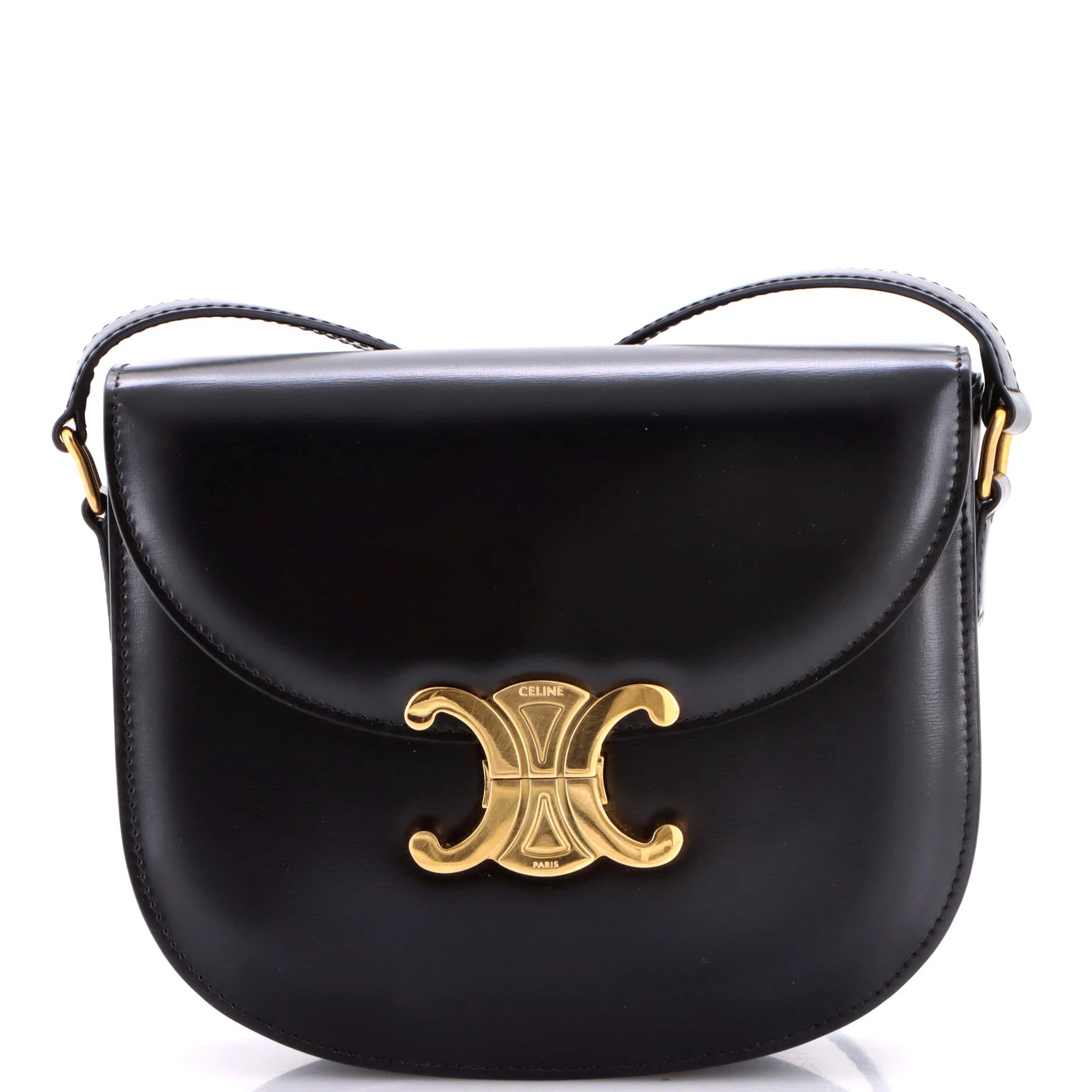 Triomphe Besace Clea Flap Bag Leather