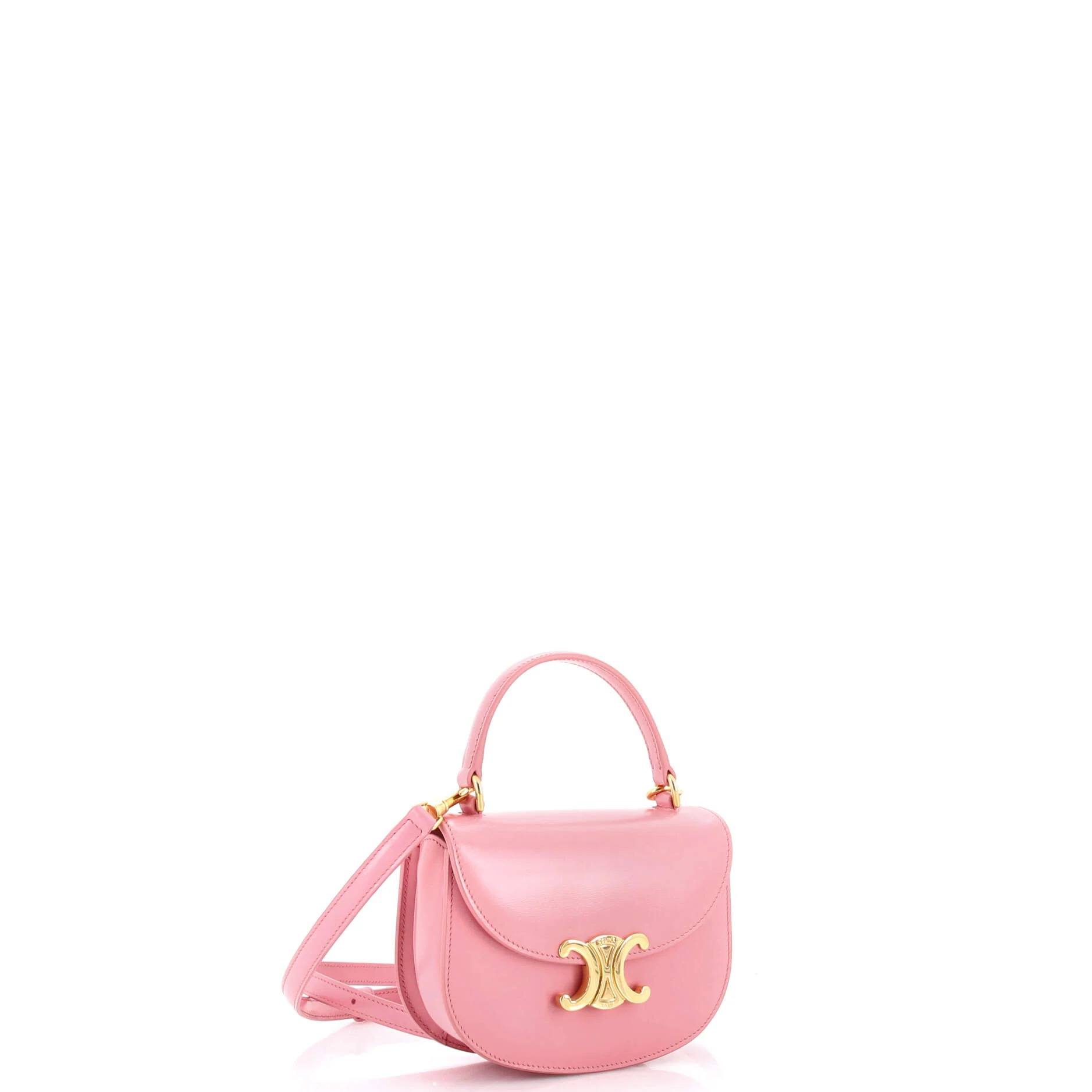 Triomphe Besace Clea Top Handle Flap Bag Leather Mini - Image 2