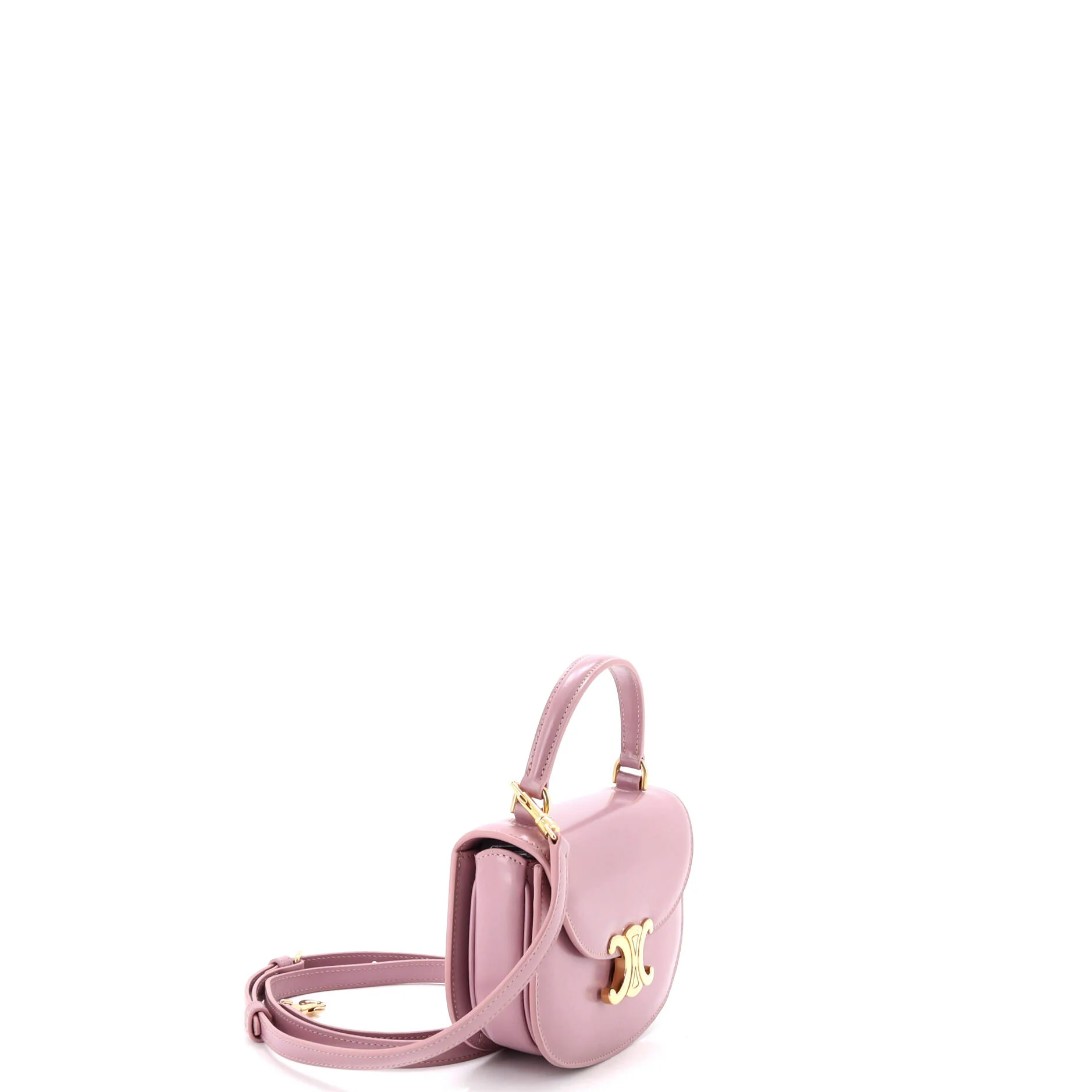 Triomphe Besace Clea Top Handle Flap Bag Leather Mini - Image 2