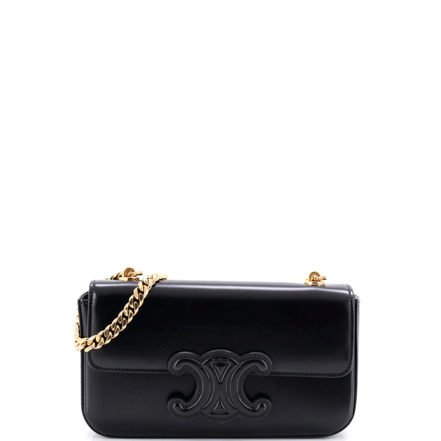 Triomphe Chain Shoulder Bag Leather Small