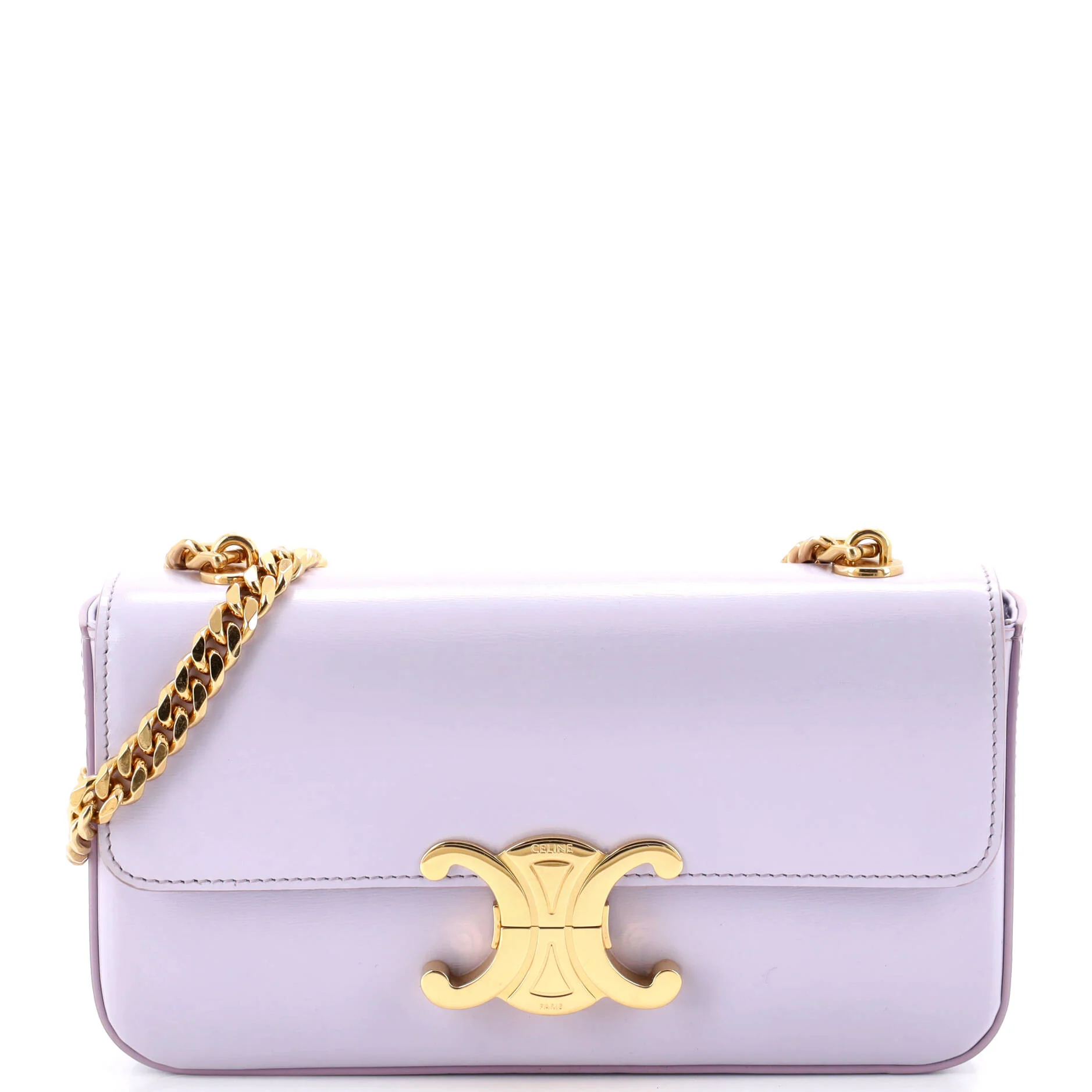 Triomphe Chain Shoulder Bag Leather Small