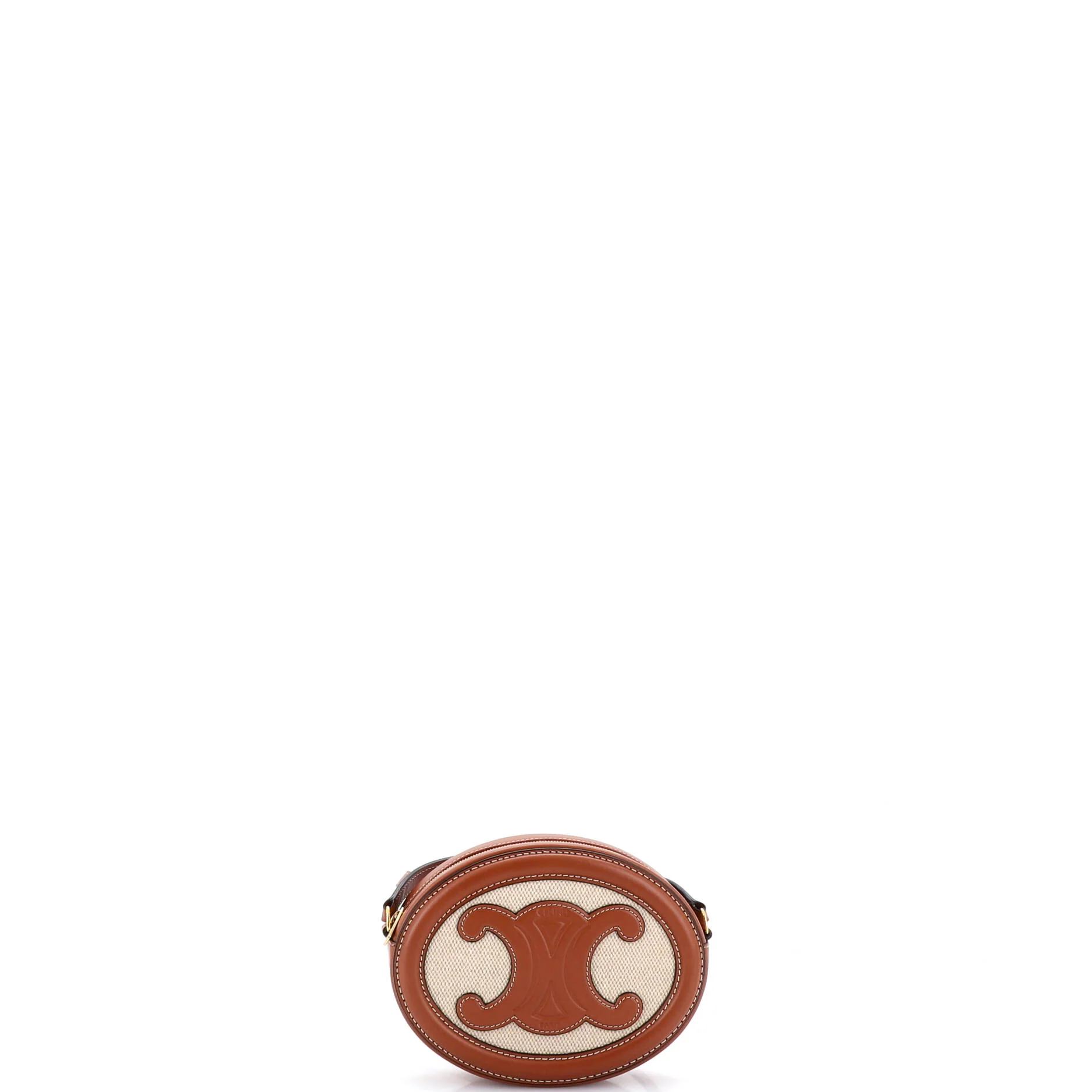 Triomphe Oval Crossbody Bag Canvas and Leather - Image 6