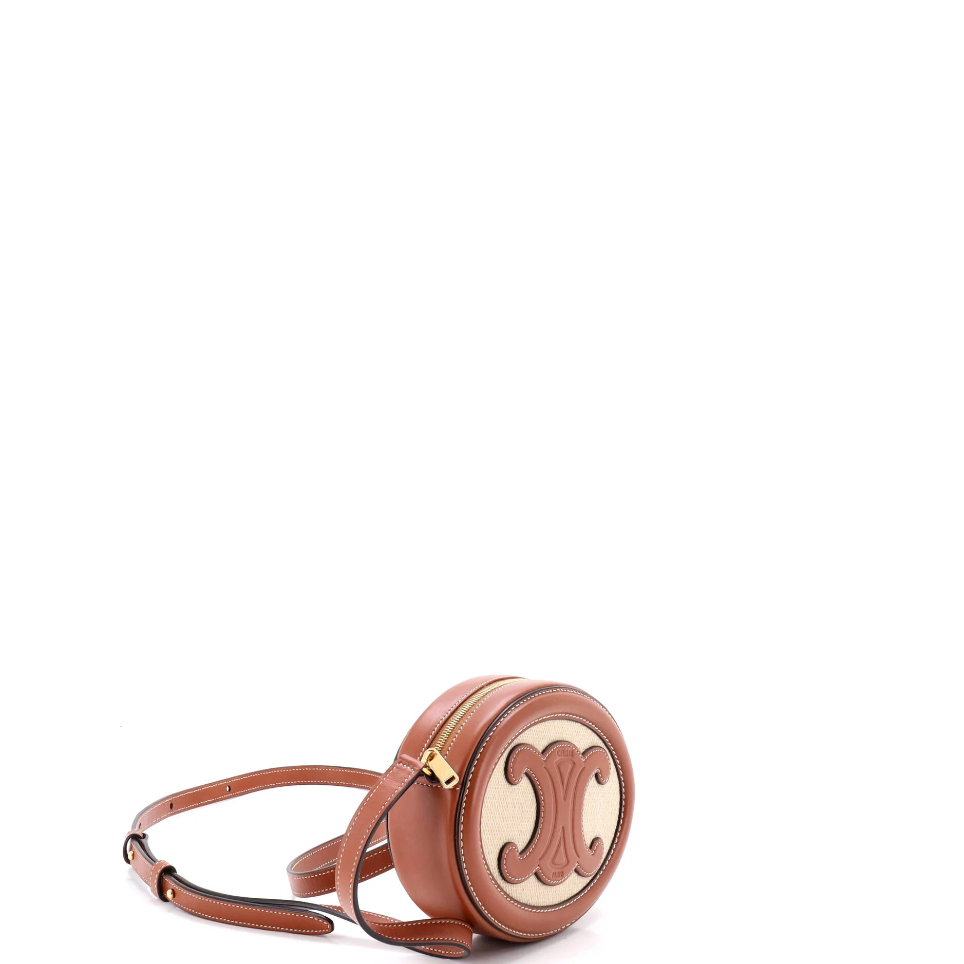 Triomphe Oval Crossbody Bag Canvas and Leather - Image 2