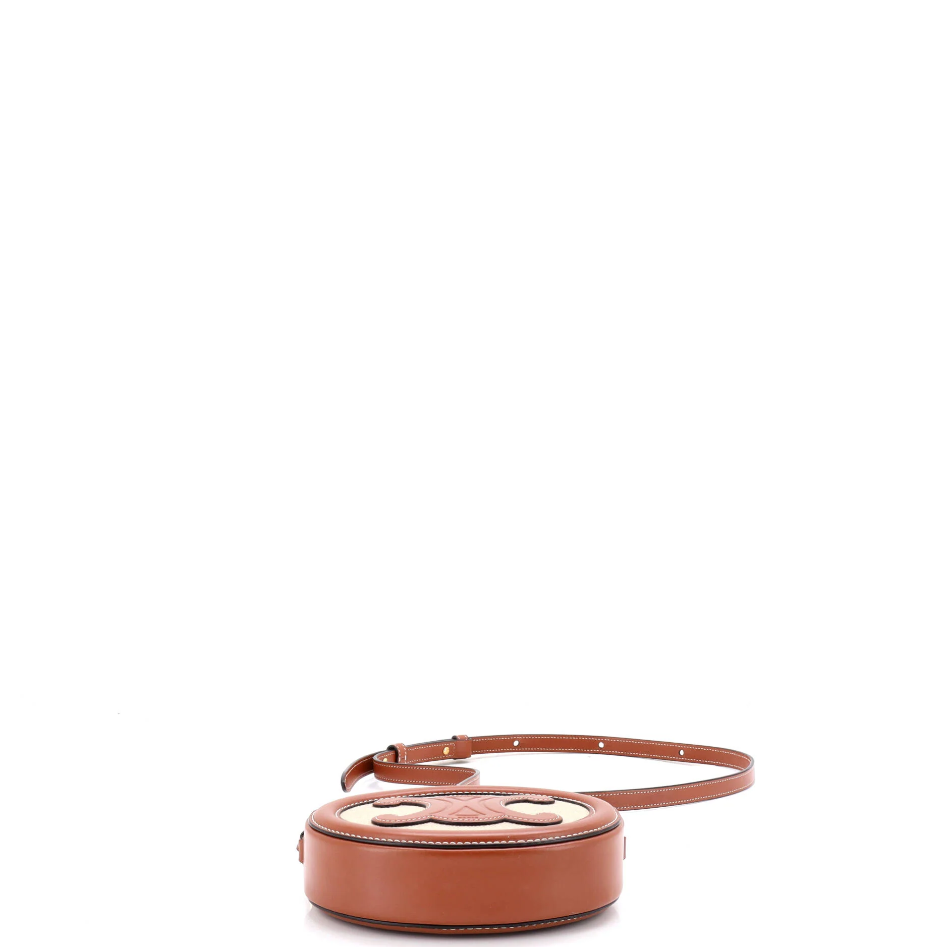 Triomphe Oval Crossbody Bag Canvas and Leather - Image 4