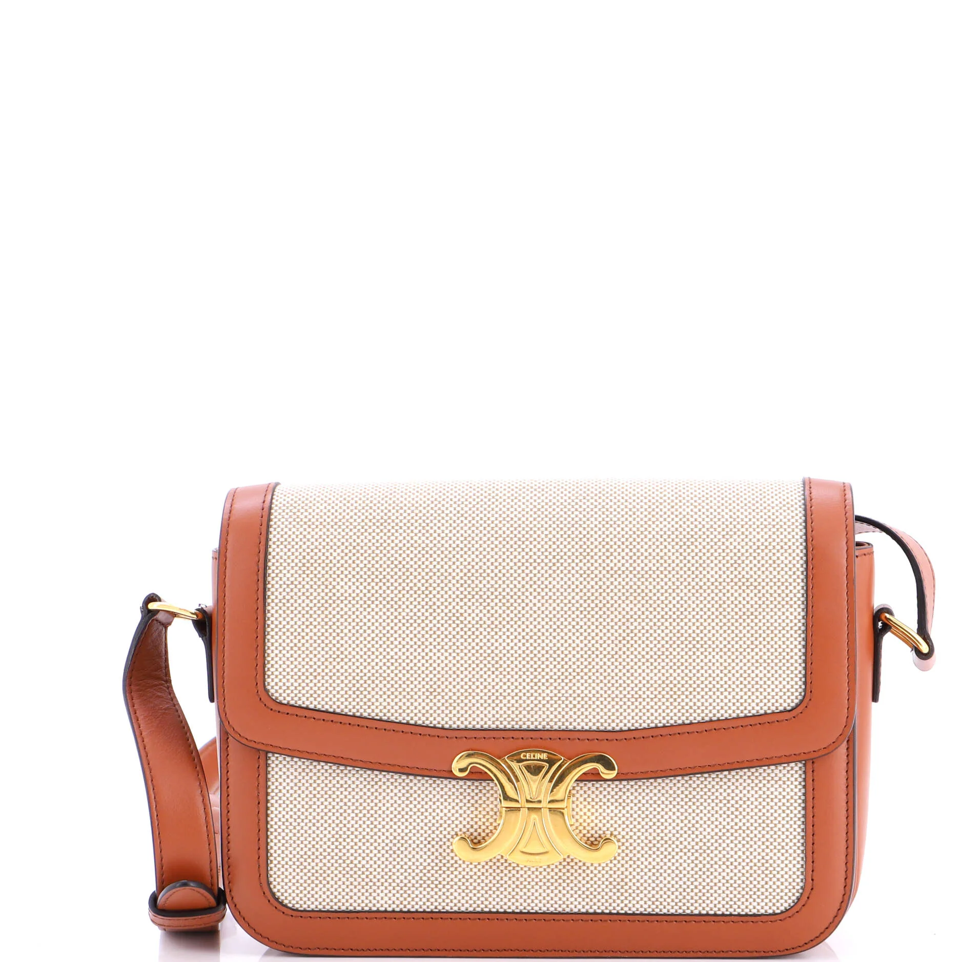 Triomphe Shoulder Bag Canvas with Leather Medium