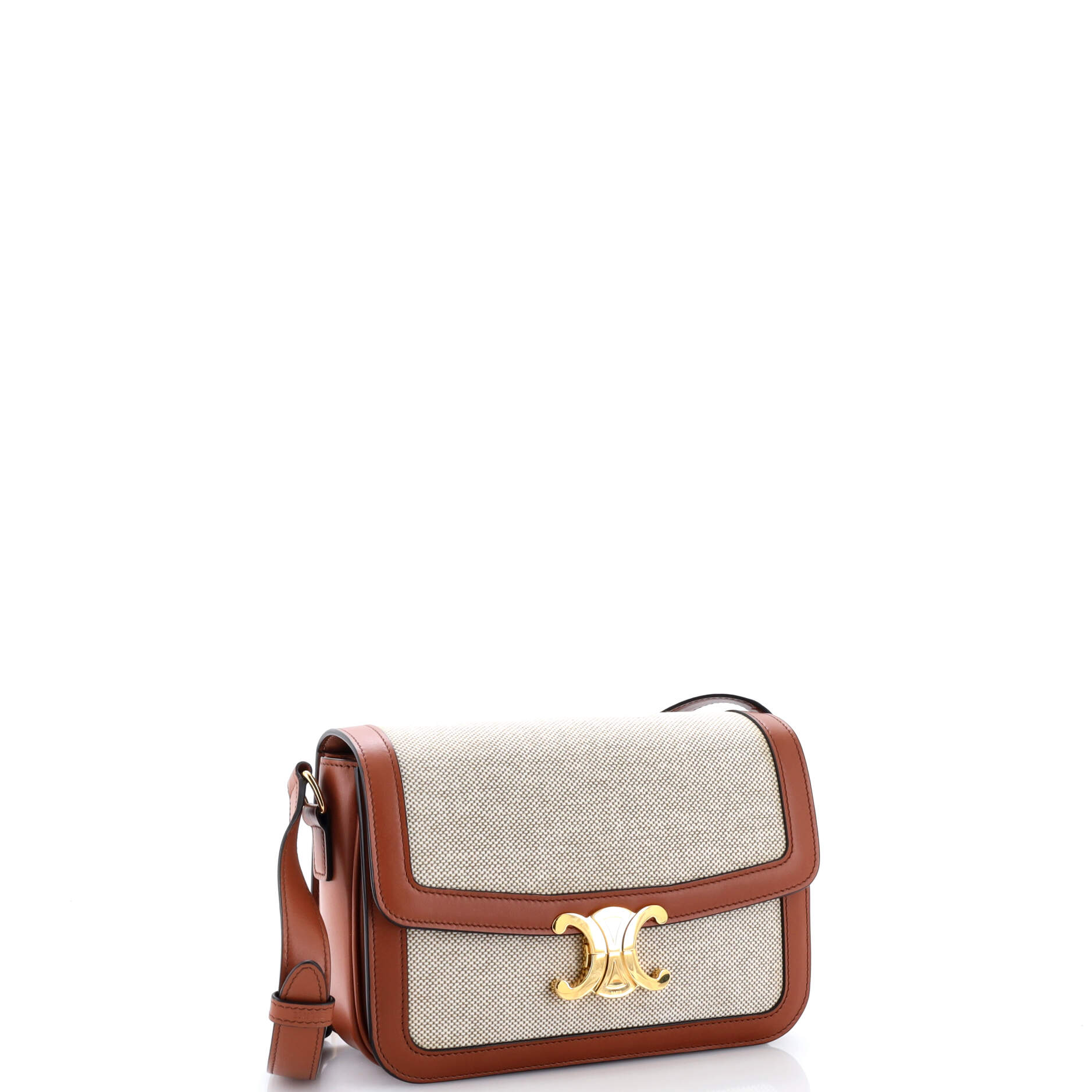 Triomphe Shoulder Bag Canvas with Leather Medium - Image 2