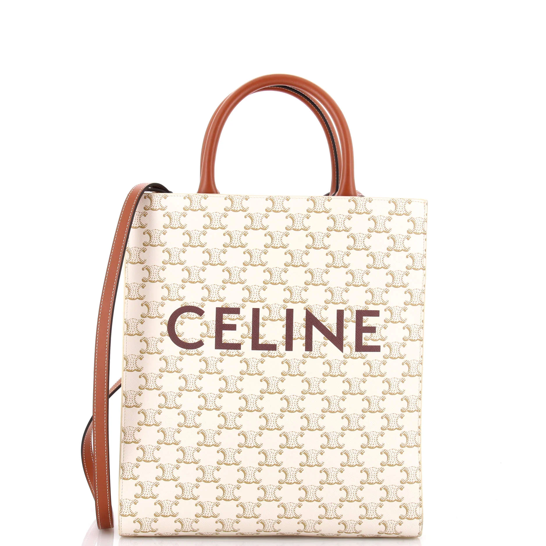 Vertical Cabas Tote Triomphe Coated Canvas Small