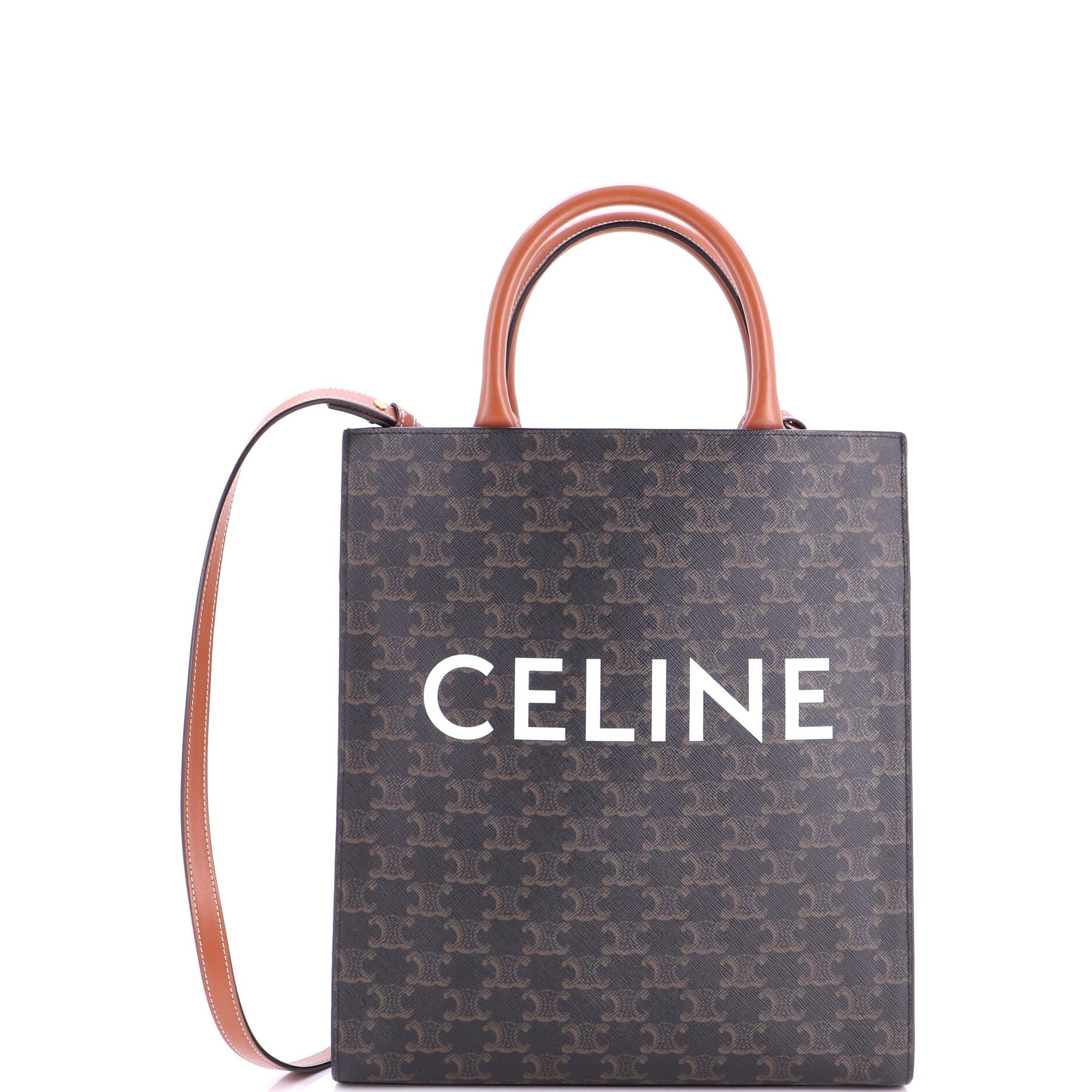 Vertical Cabas Tote Triomphe Coated Canvas Small