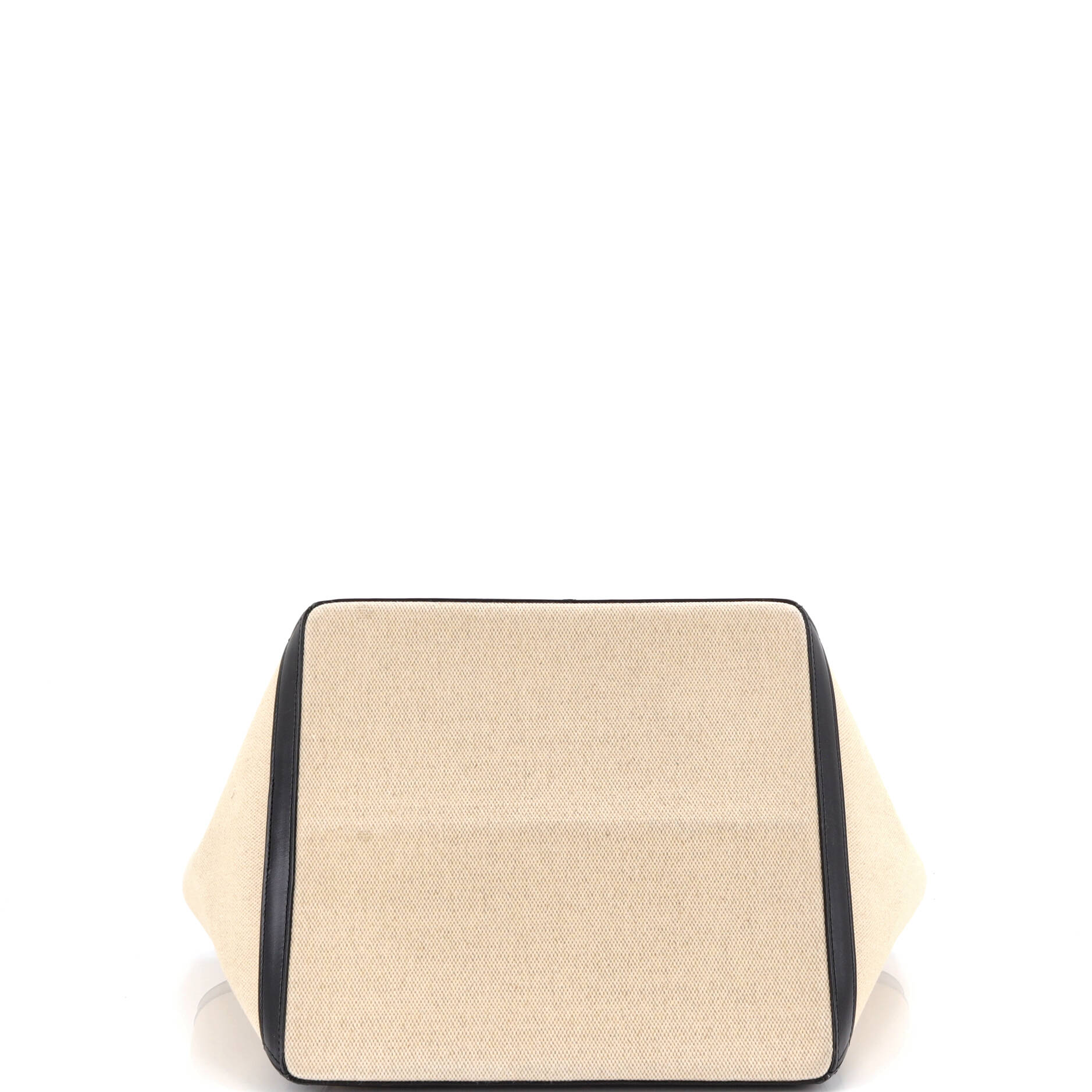 Vertical Square Cabas Tote Canvas with Leather Large - Image 4