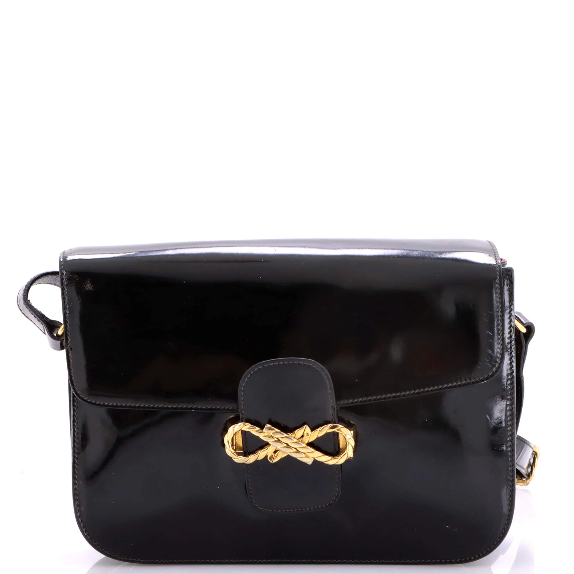 Vintage Carriage Flap Bag Leather Medium