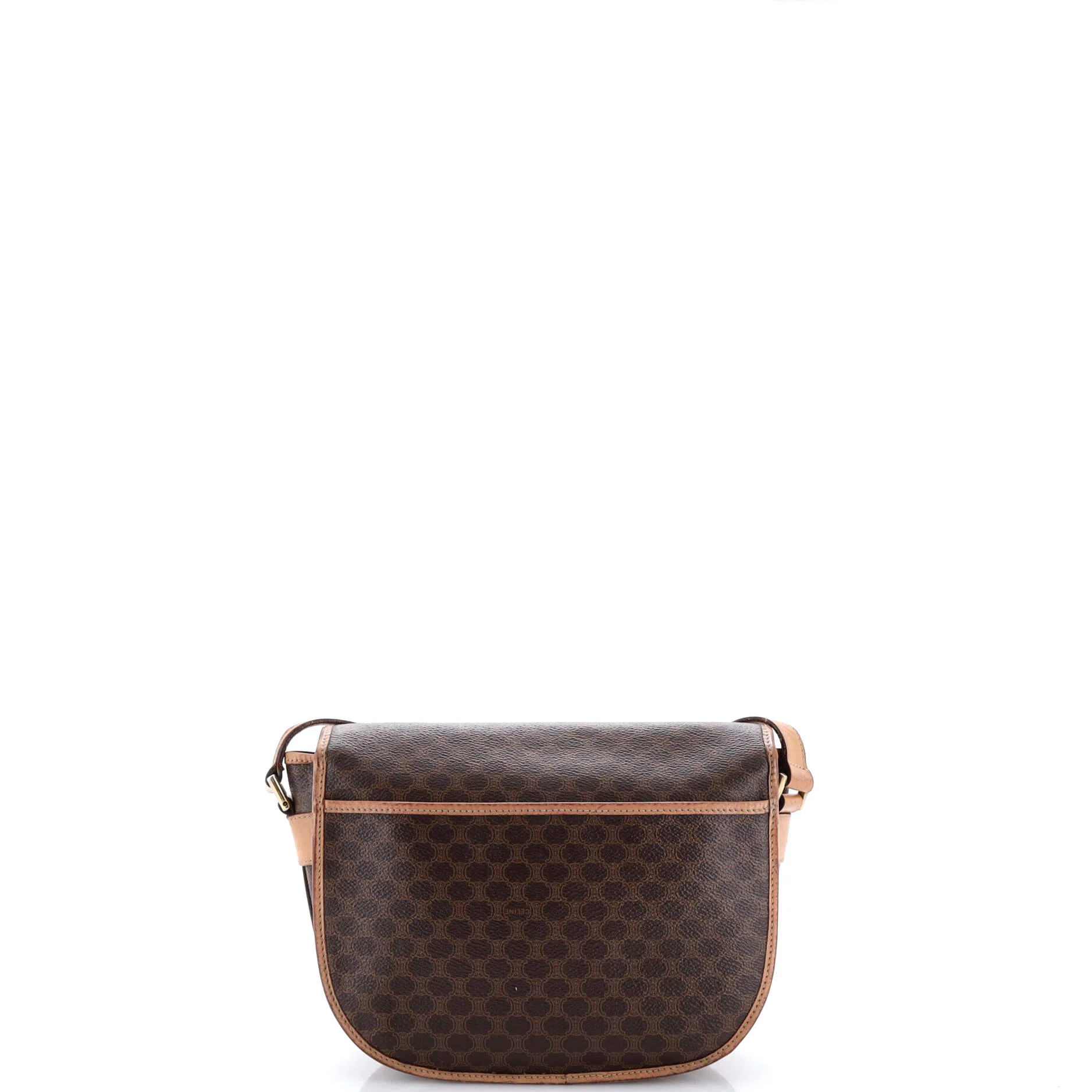 Vintage Saddle Flap Shoulder Bag Macadam Coated Canvas Small - Image 3