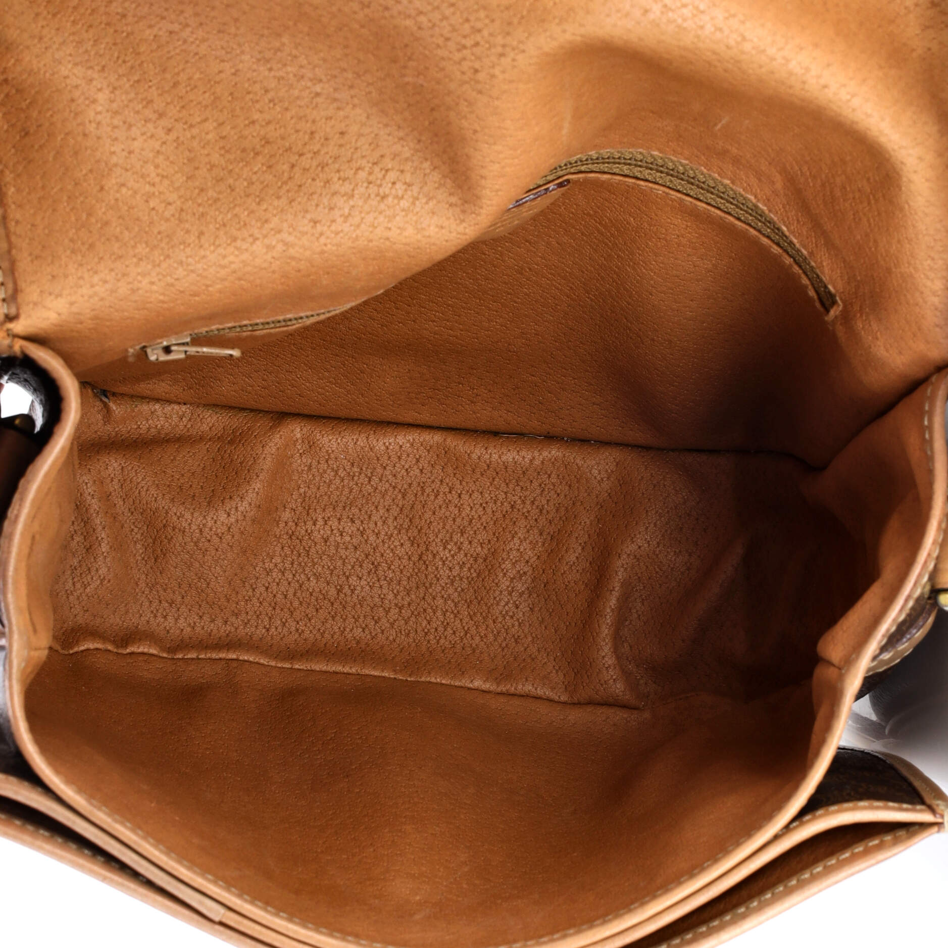 Vintage Saddle Flap Shoulder Bag Macadam Coated Canvas Small - Image 5