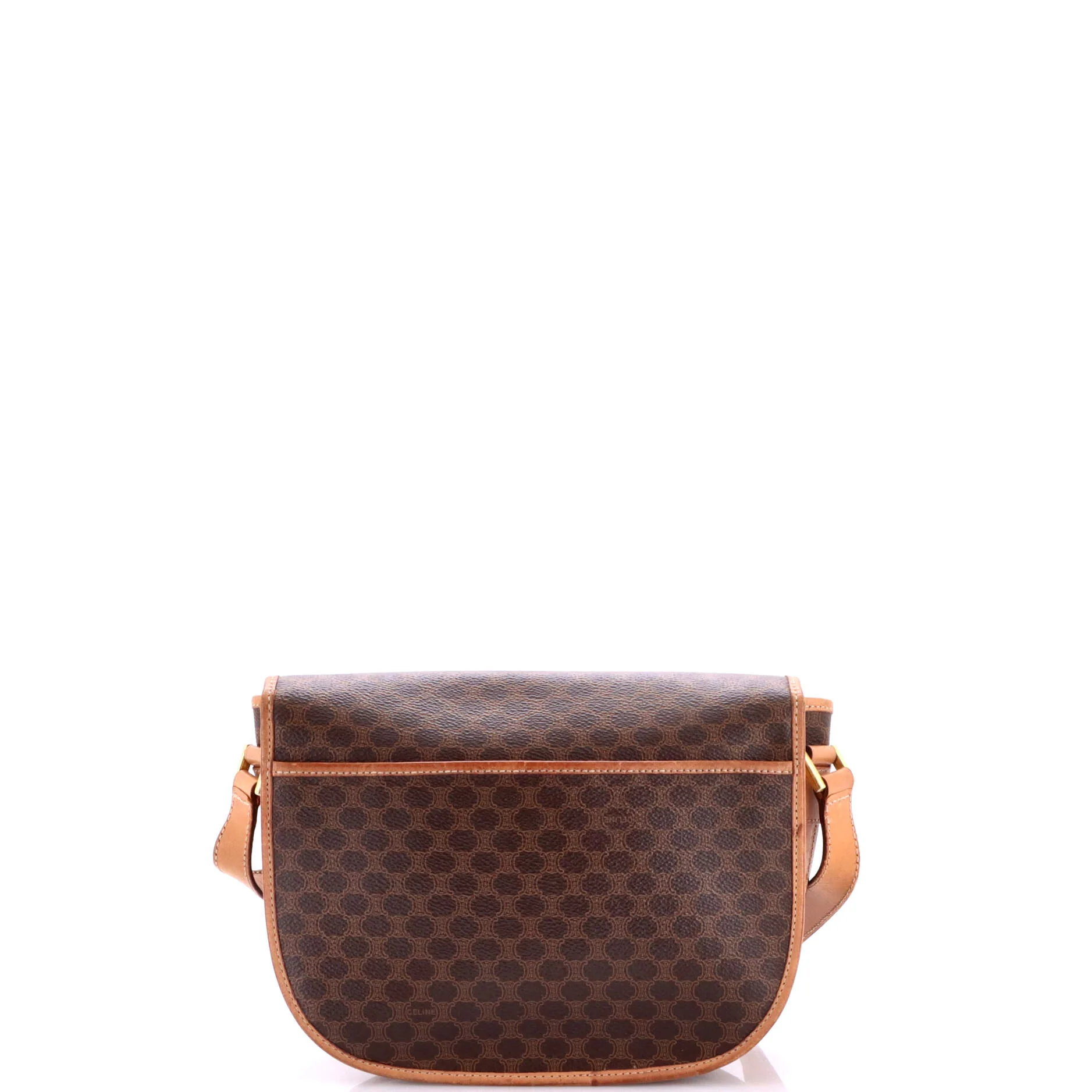 Vintage Saddle Flap Shoulder Bag Macadam Coated Canvas Small - Image 3