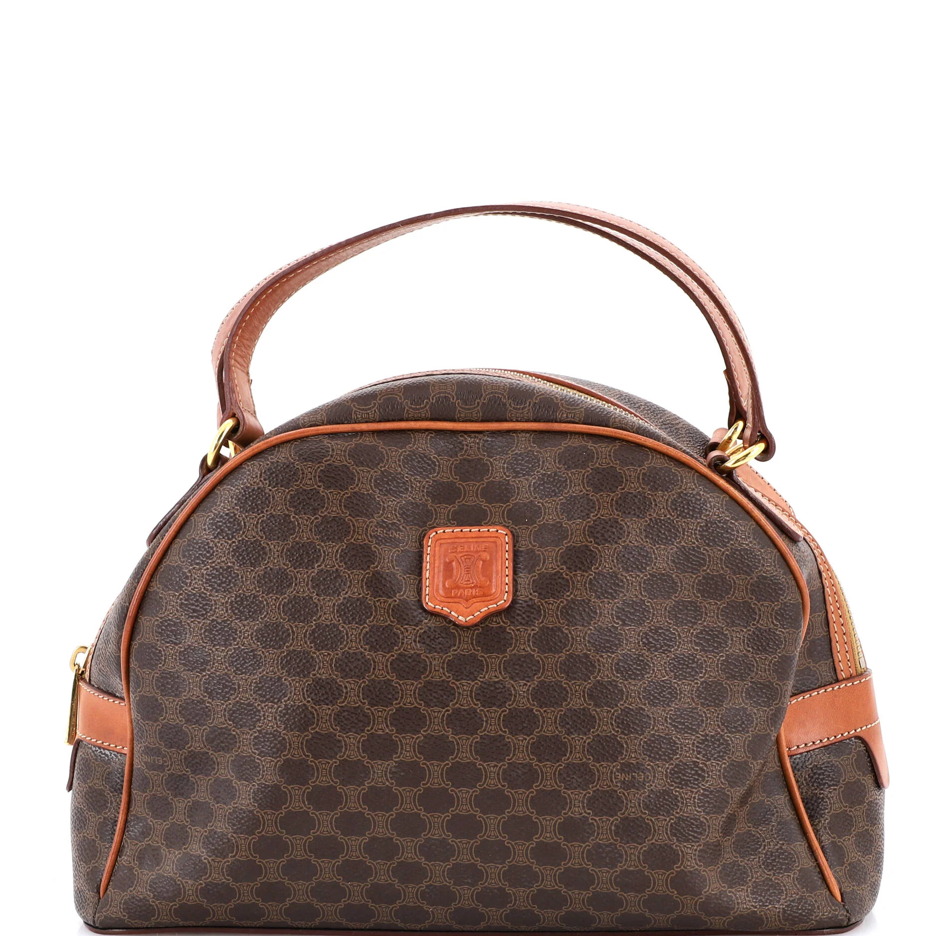 Vintagem Dome Handle Bag Macadam Coated Canvas