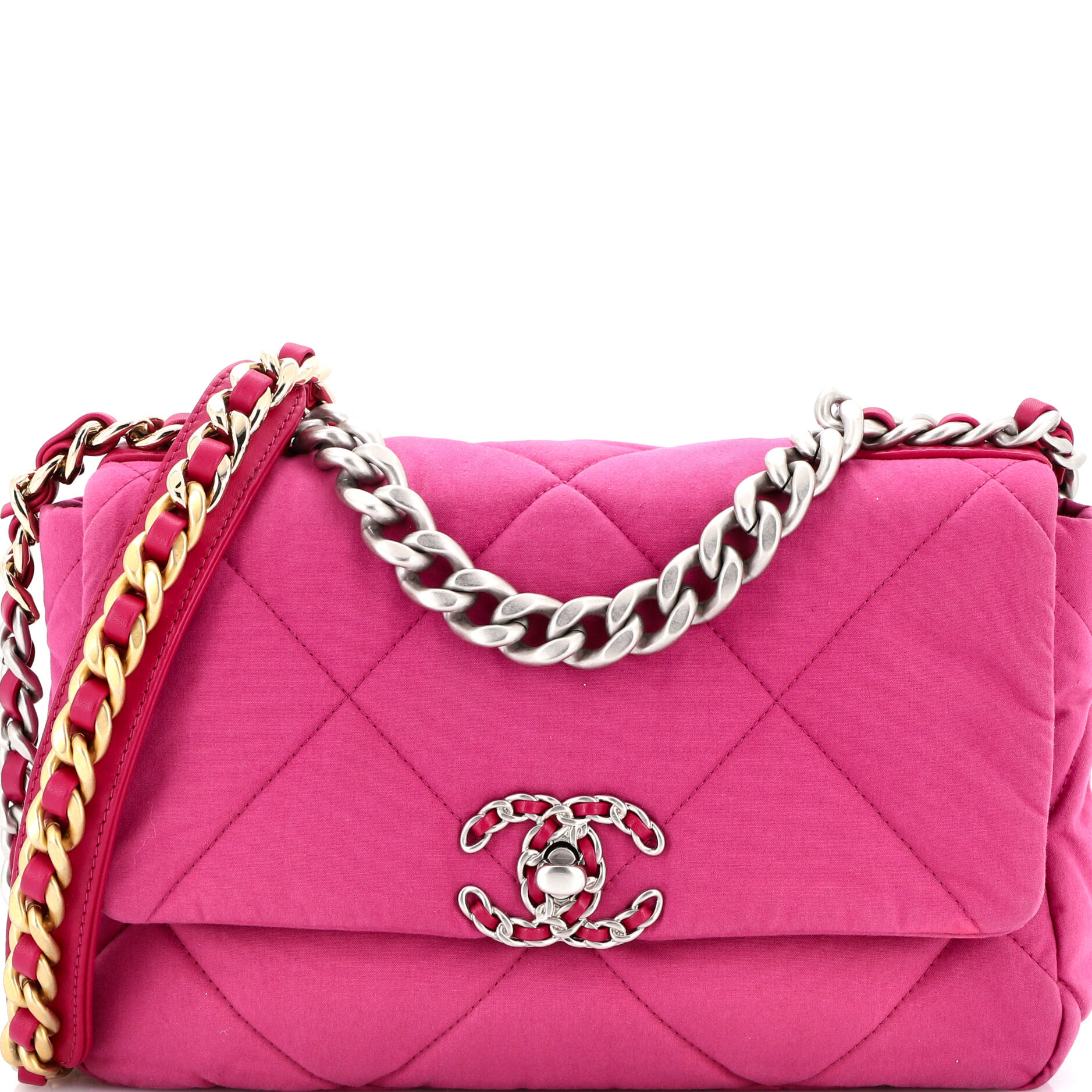 19 Flap Bag Quilted Canvas Medium