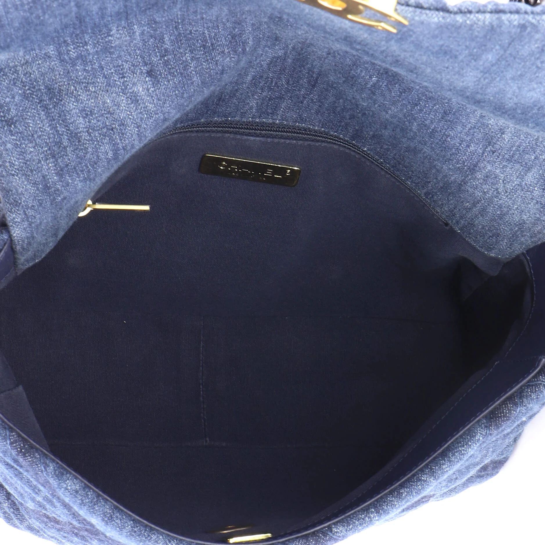 19 Flap Bag Quilted Denim Large - Image 5