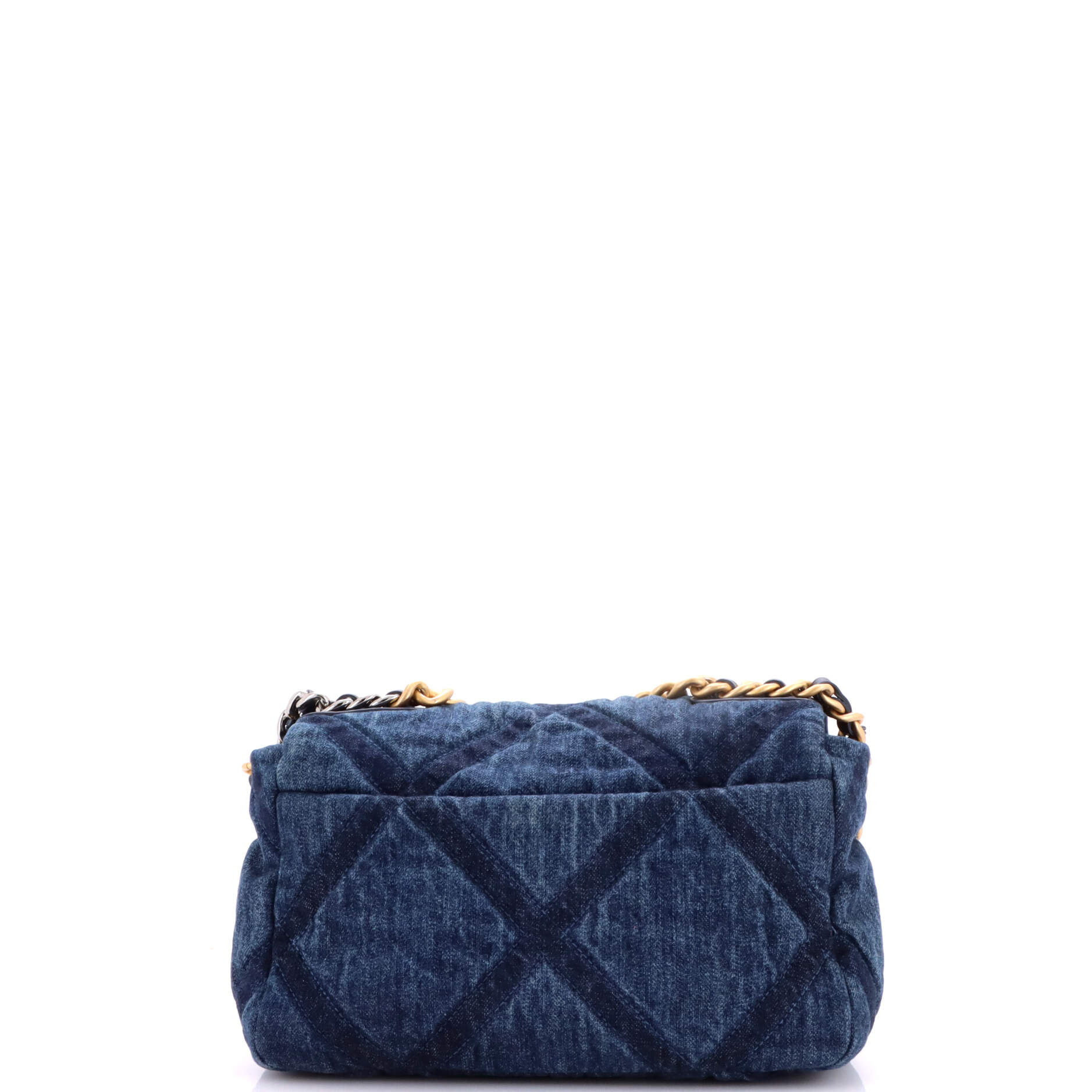 19 Flap Bag Quilted Denim Medium - Image 3