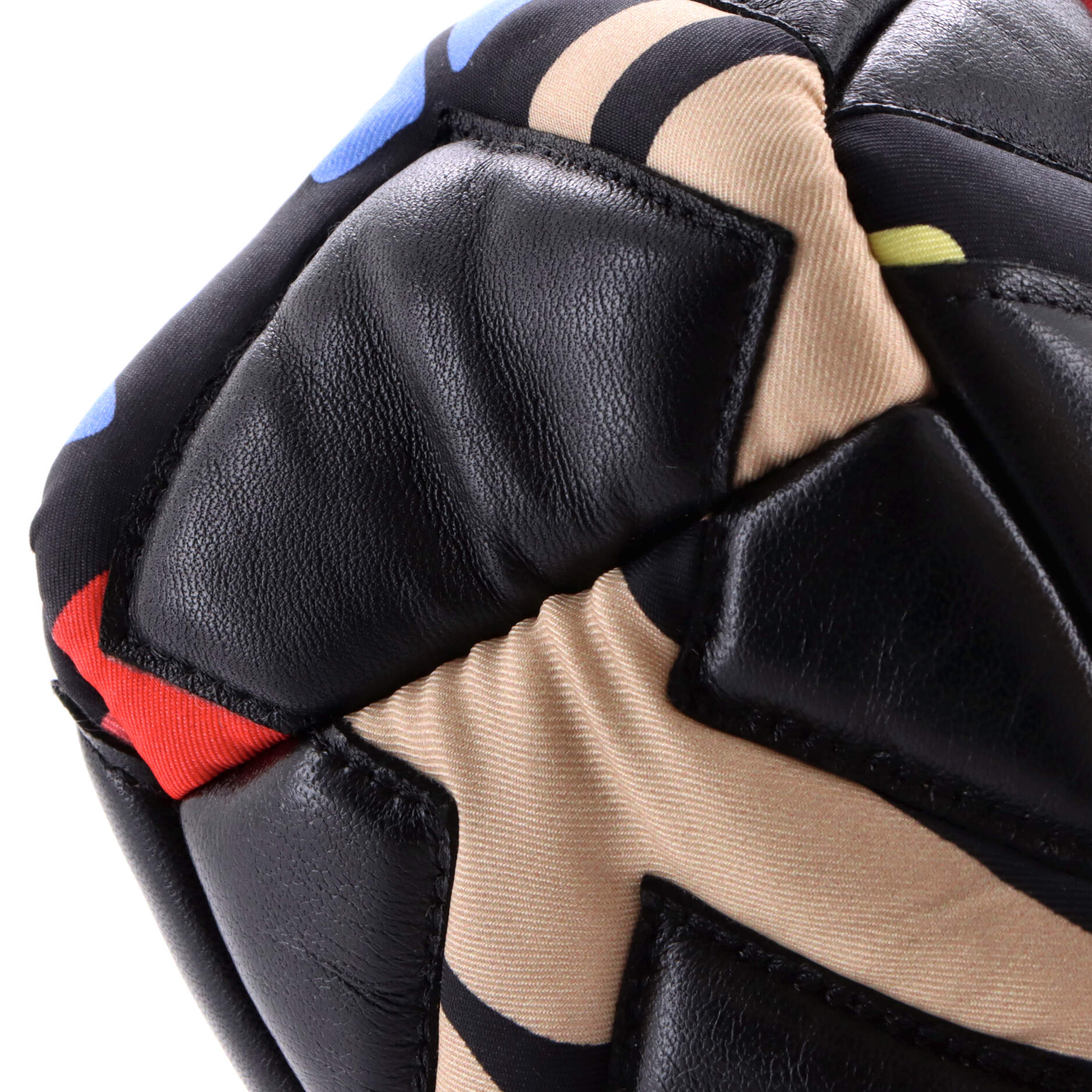 19 Flap Bag Quilted Lambskin and Printed Silk Medium - Image 6