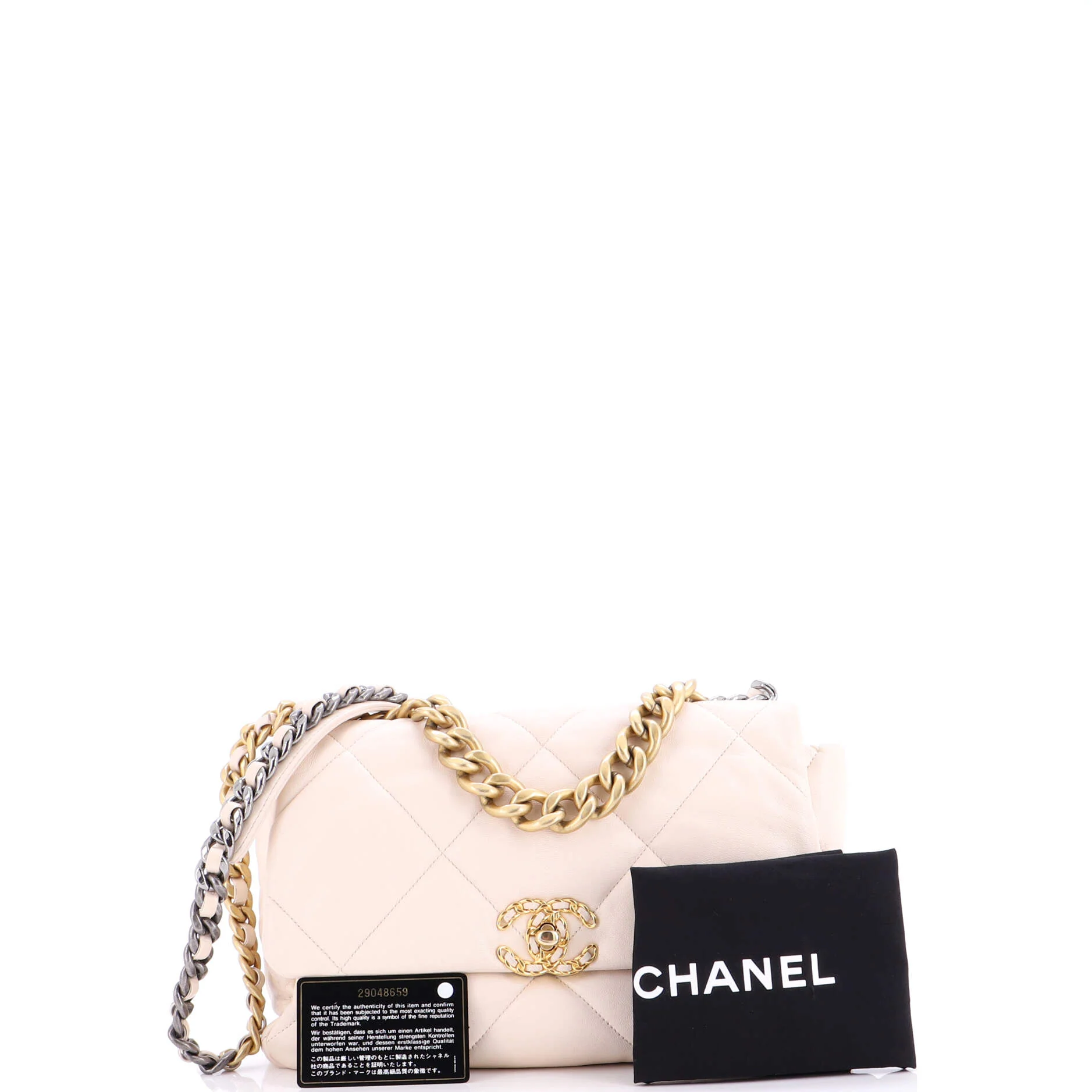 19 Flap Bag Quilted Leather Large - Image 2