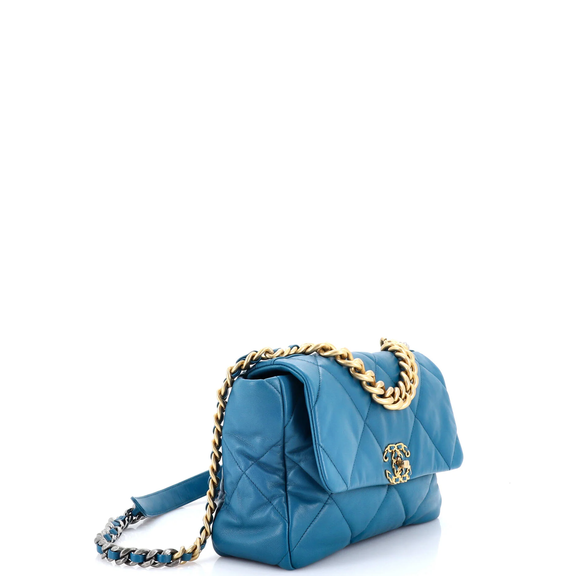19 Flap Bag Quilted Leather Large - Image 3