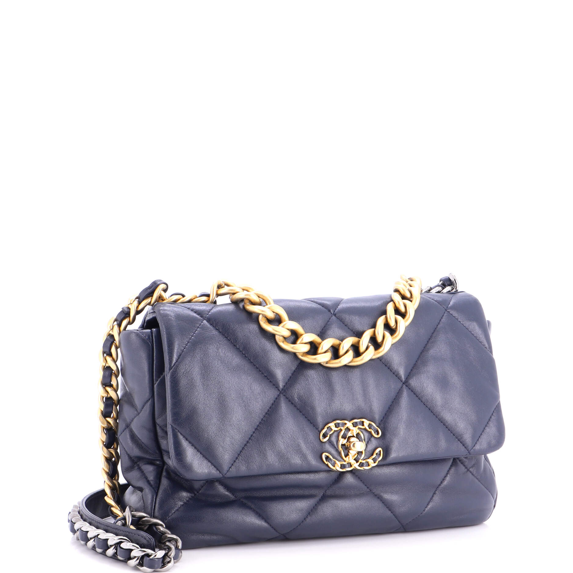 19 Flap Bag Quilted Leather Large - Image 2