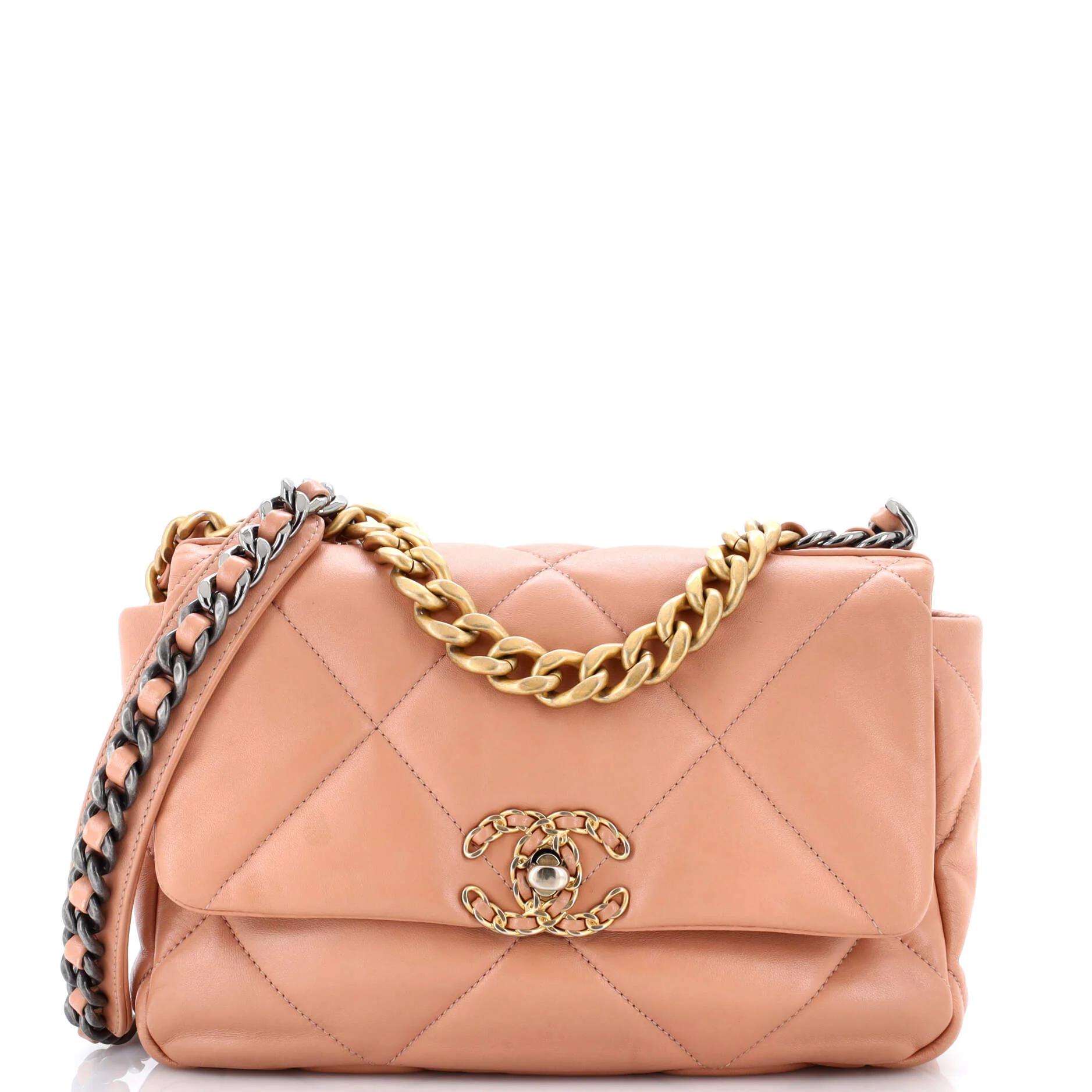 19 Flap Bag Quilted Leather Medium