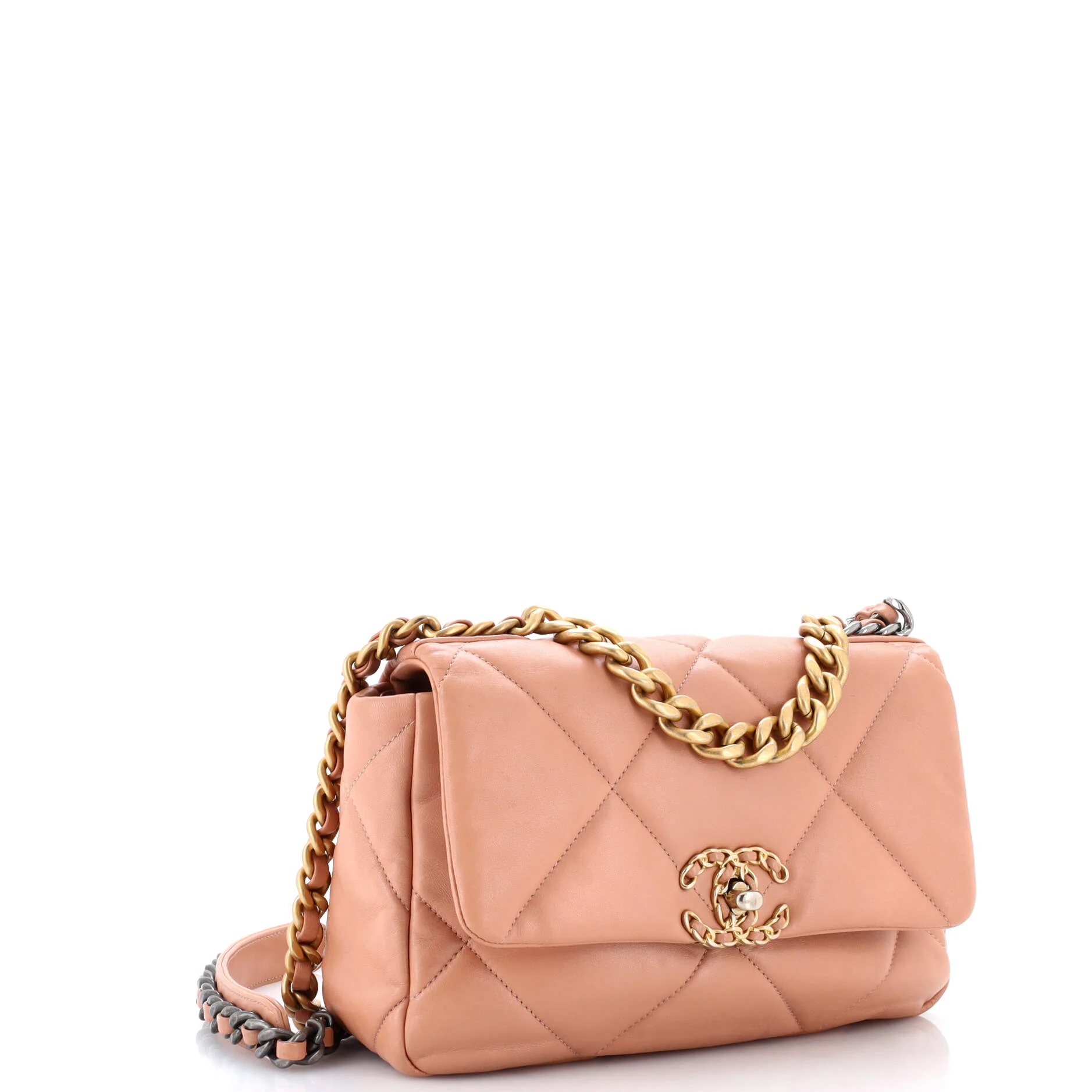 19 Flap Bag Quilted Leather Medium - Image 2