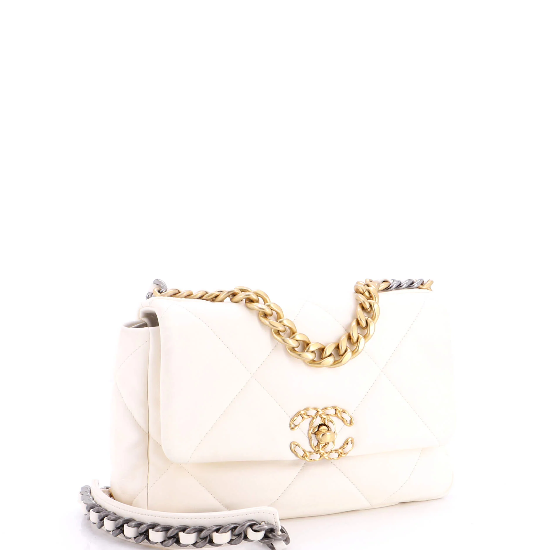 19 Flap Bag Quilted Leather Medium - Image 2