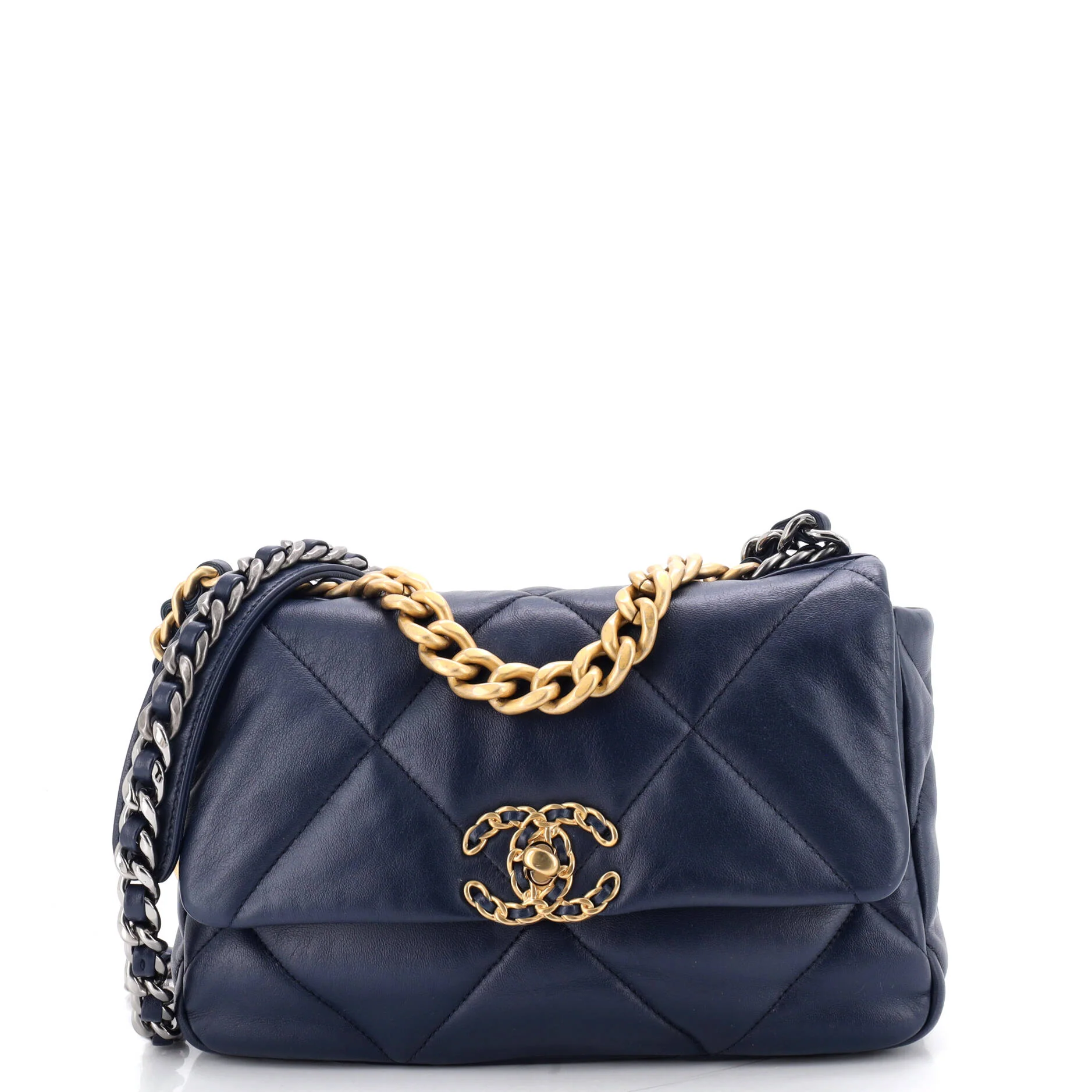 19 Flap Bag Quilted Leather Medium
