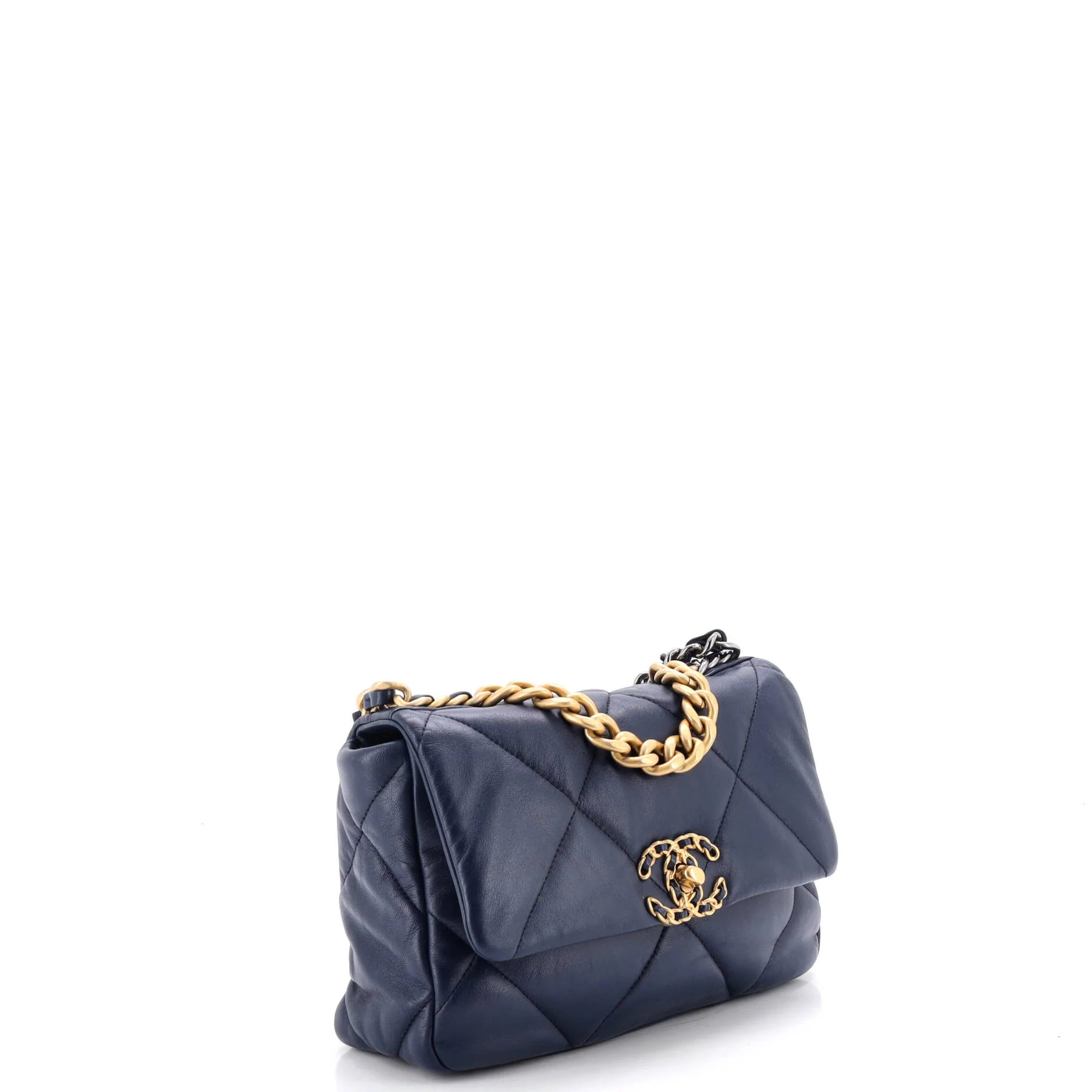 19 Flap Bag Quilted Leather Medium - Image 2