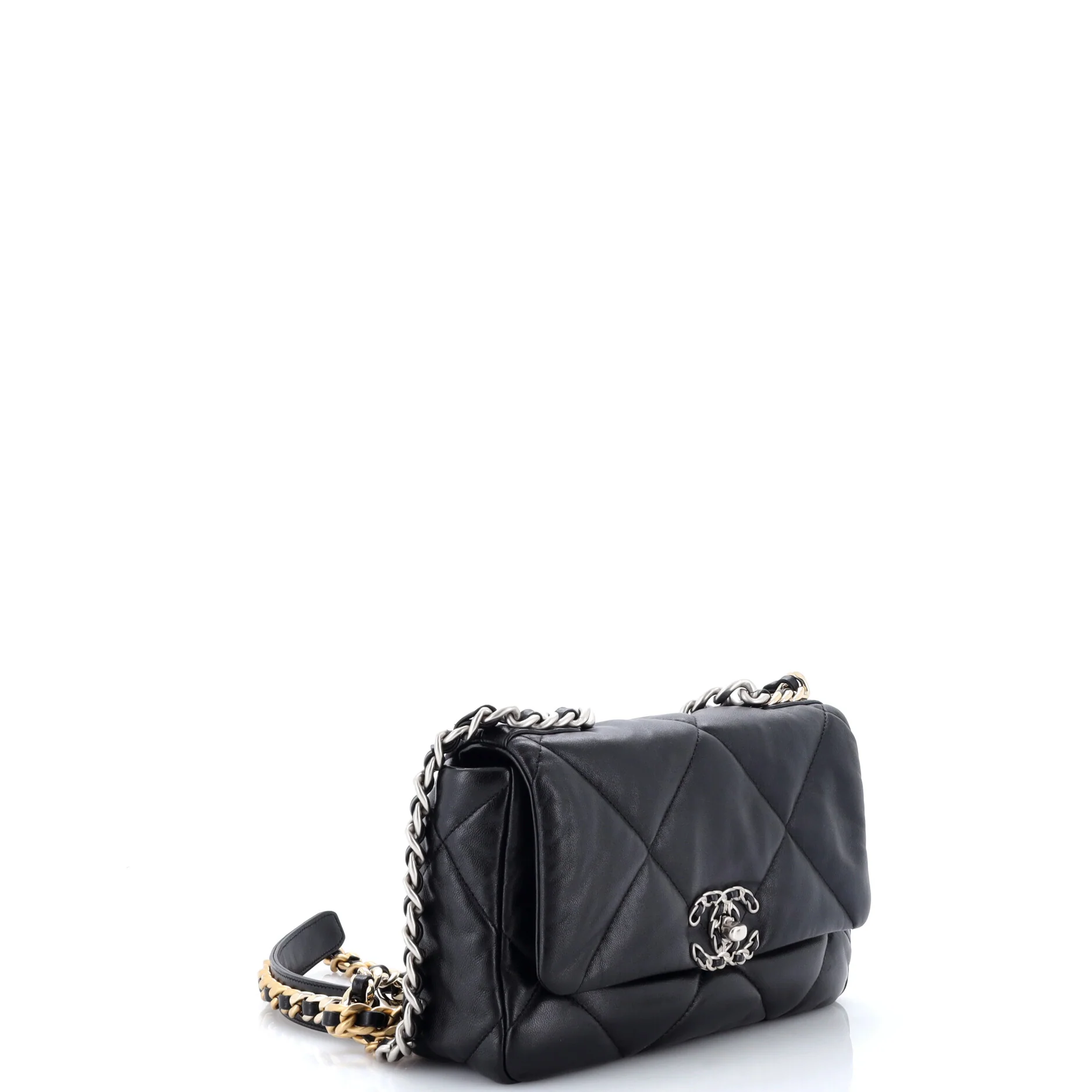 19 Flap Bag Quilted Leather Medium - Image 2