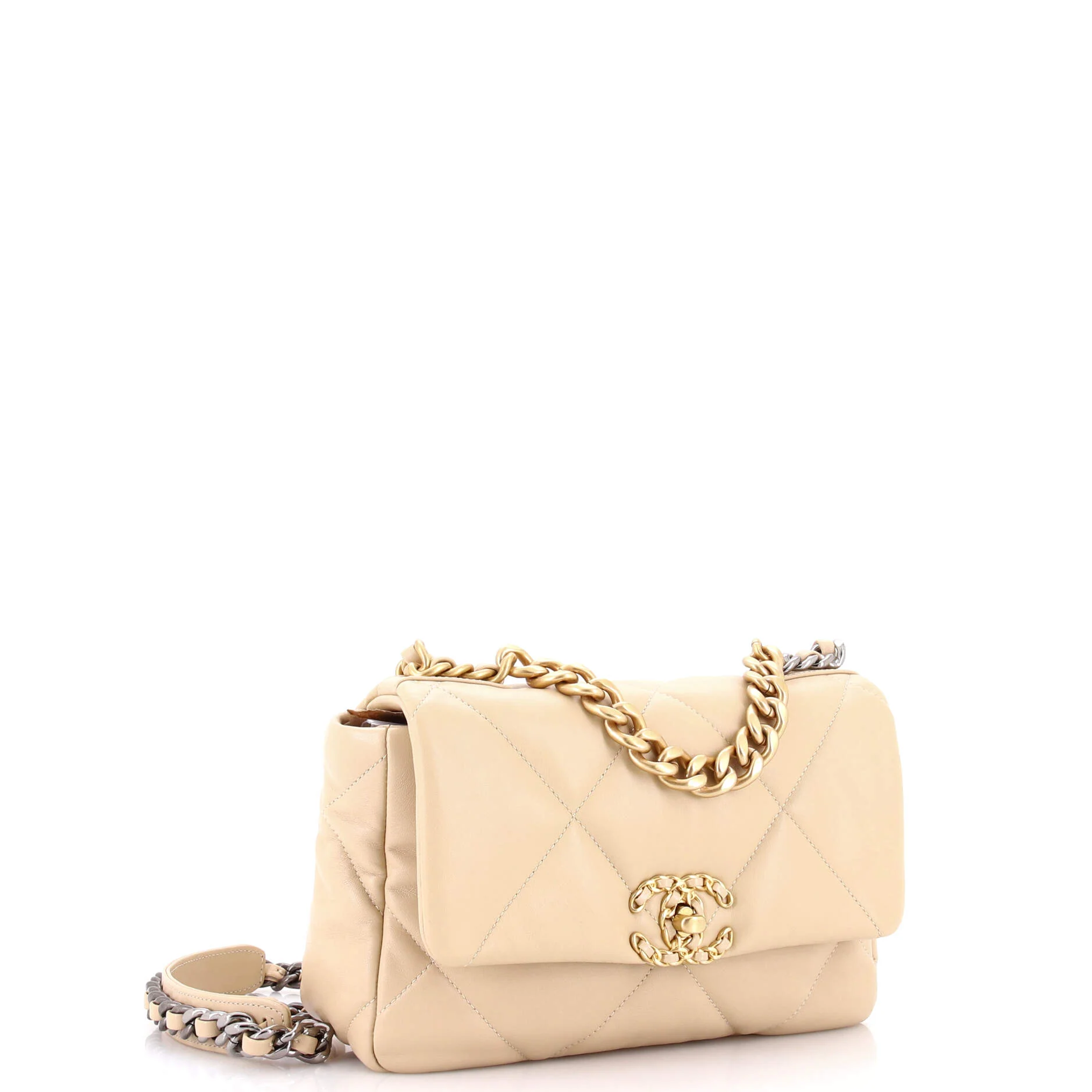 19 Flap Bag Quilted Leather Medium - Image 2