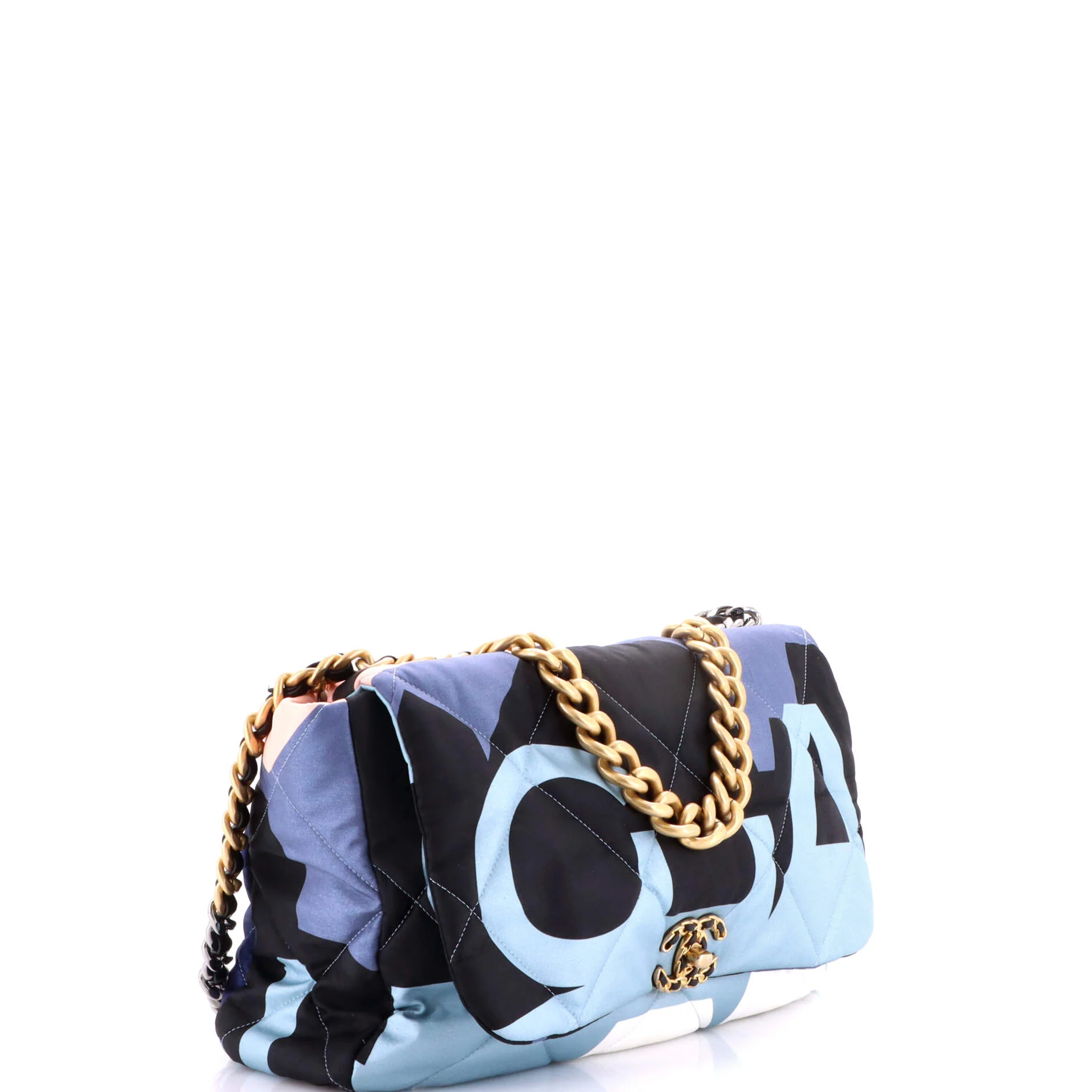 19 Flap Bag Quilted Printed Silk Maxi - Image 2