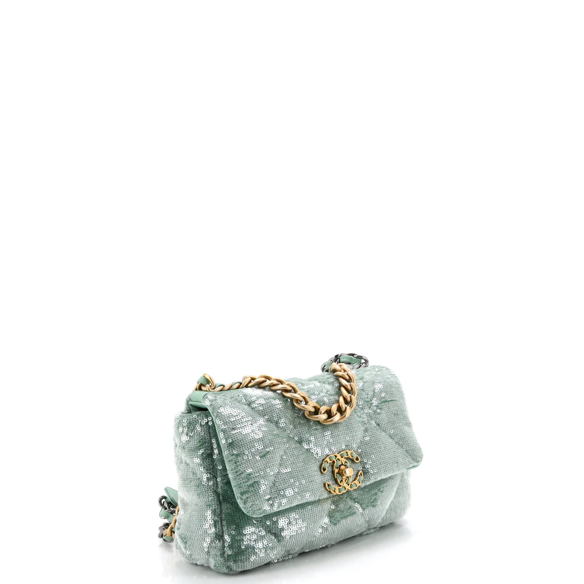 19 Flap Bag Quilted Sequins Medium - Image 3