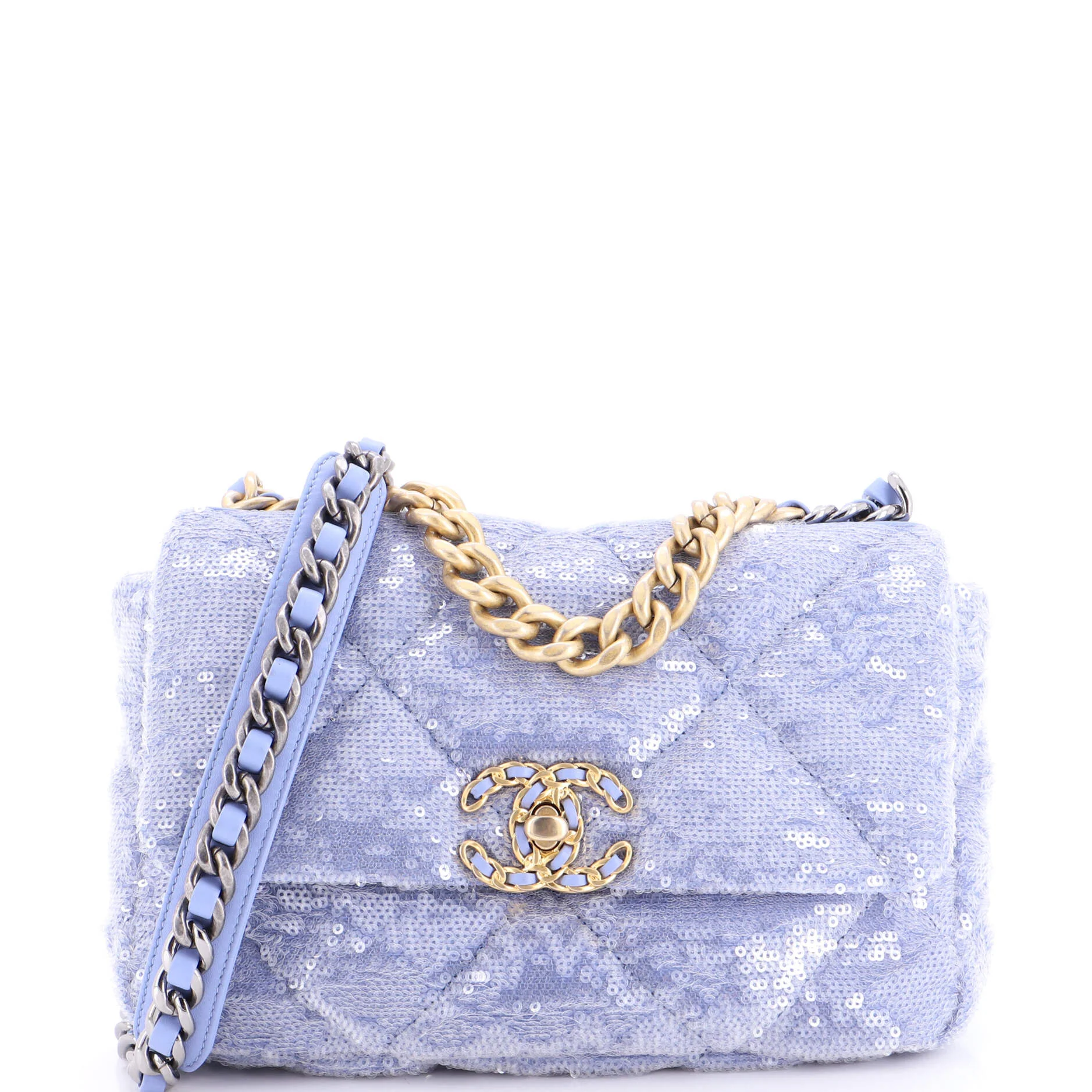 19 Flap Bag Quilted Sequins Medium