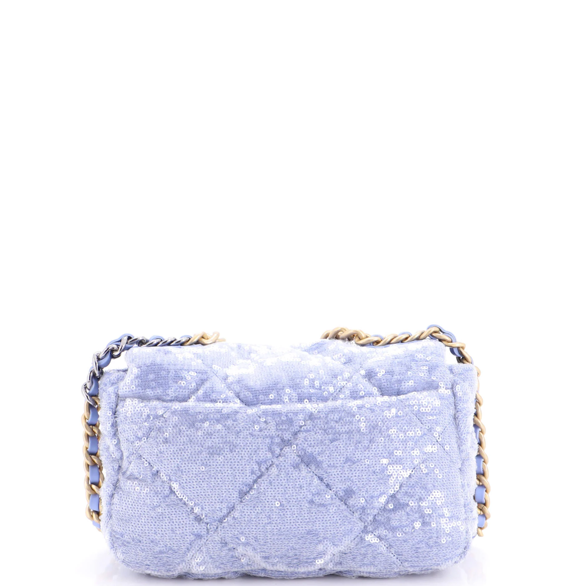19 Flap Bag Quilted Sequins Medium - Image 3