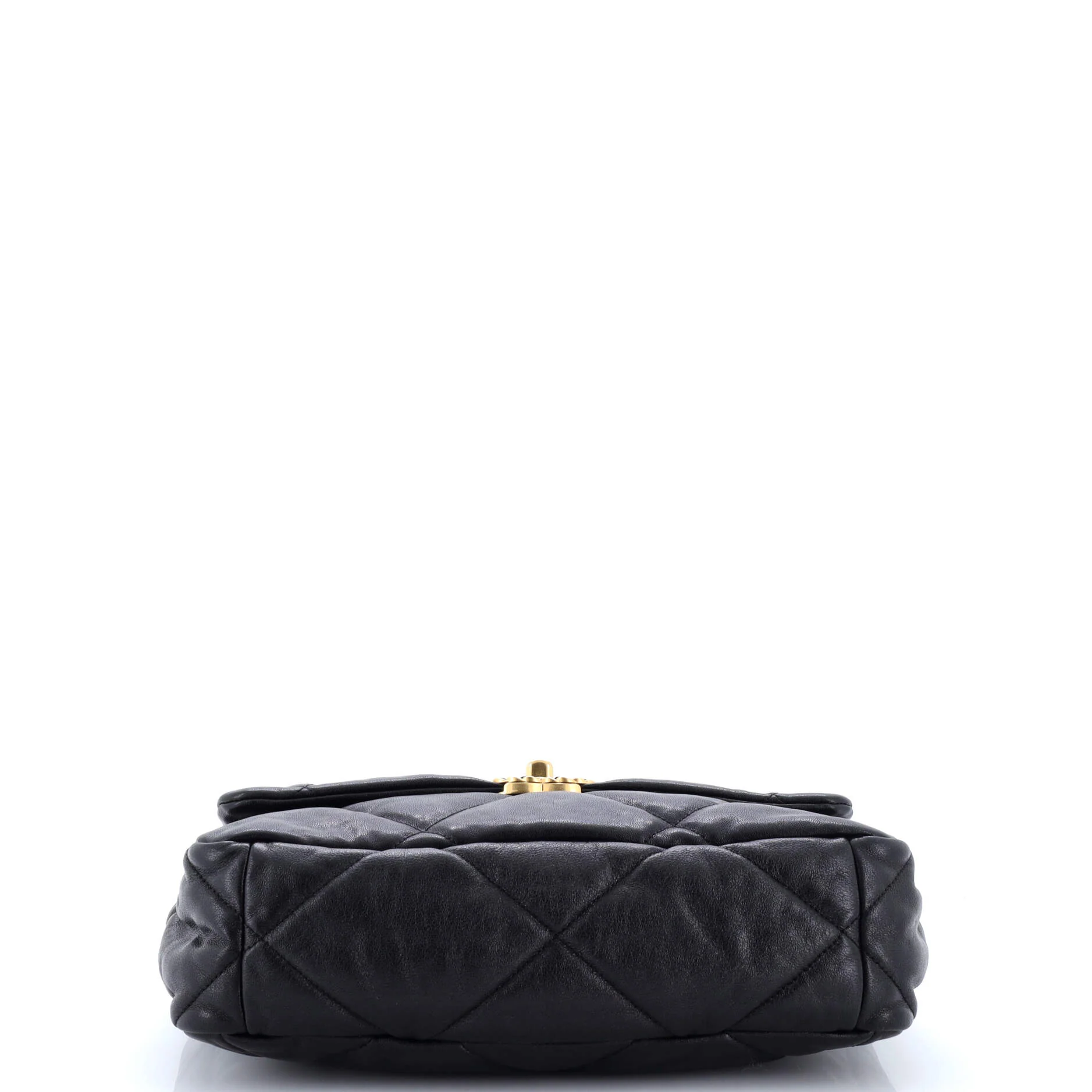 19 Flap Bag Quilted Shiny Crumpled Calfskin Large - Image 4