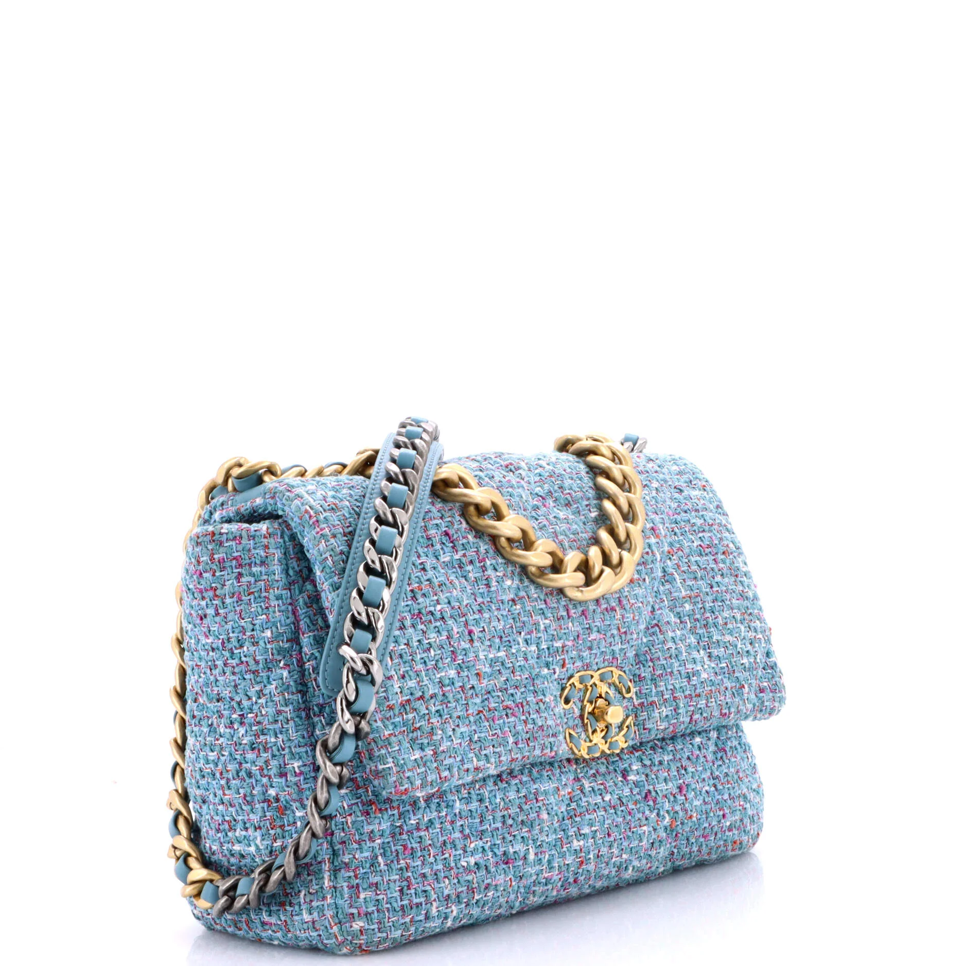 19 Flap Bag Quilted Tweed Large - Image 2