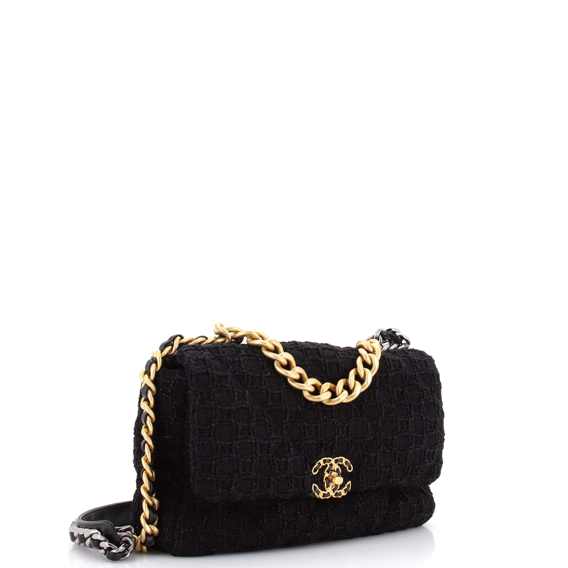 19 Flap Bag Quilted Tweed Large - Image 2