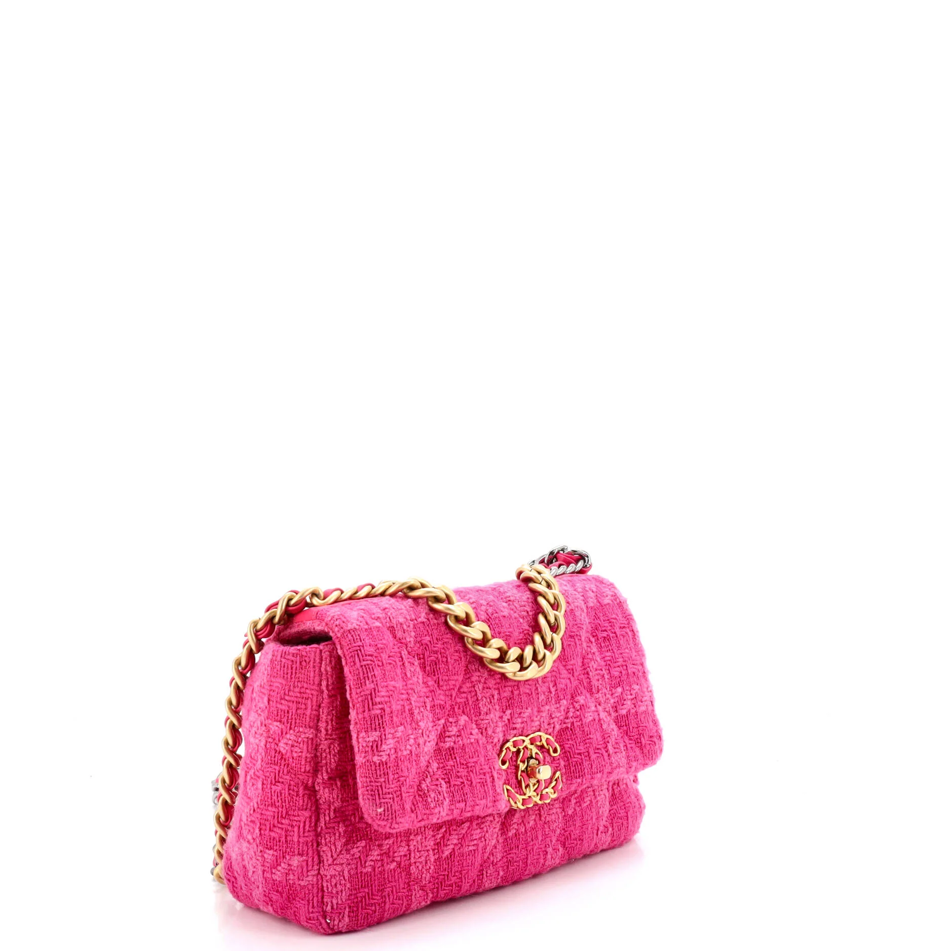 19 Flap Bag Quilted Tweed Medium - Image 3