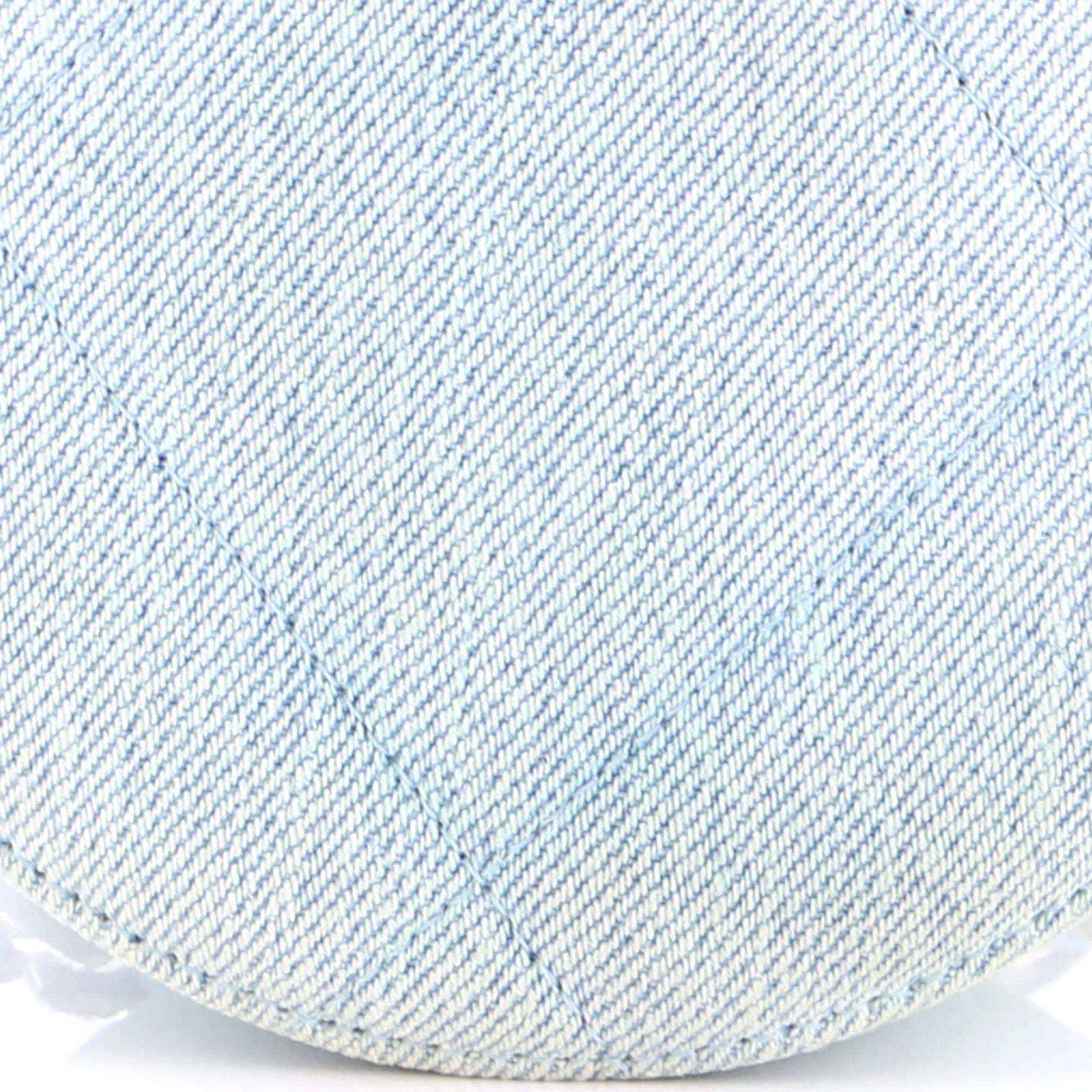 19 Round Clutch with Chain Quilted Denim - Image 6