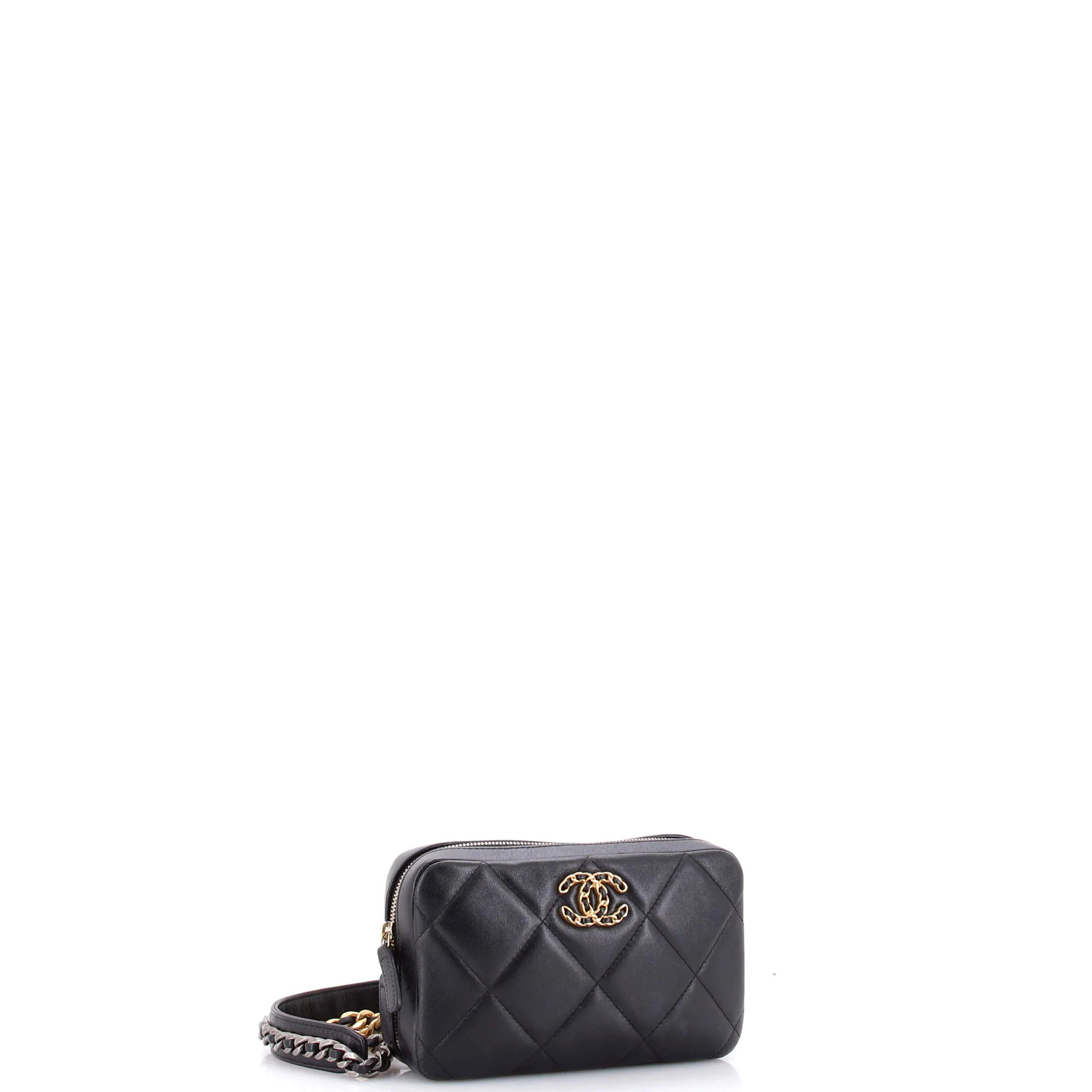19 Zipped Phone Holder Crossbody Bag Quilted Lambskin - Image 2