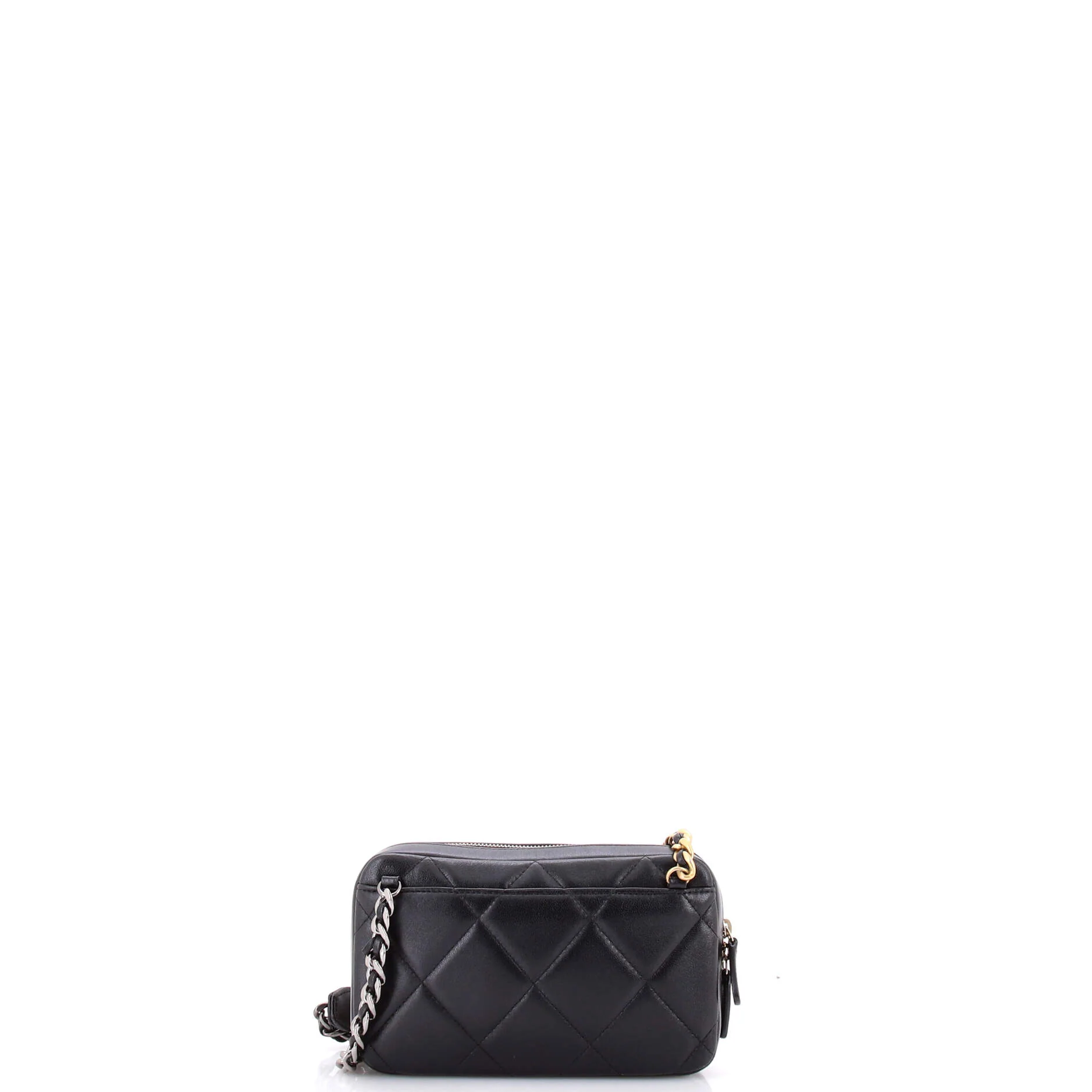 19 Zipped Phone Holder Crossbody Bag Quilted Lambskin - Image 3