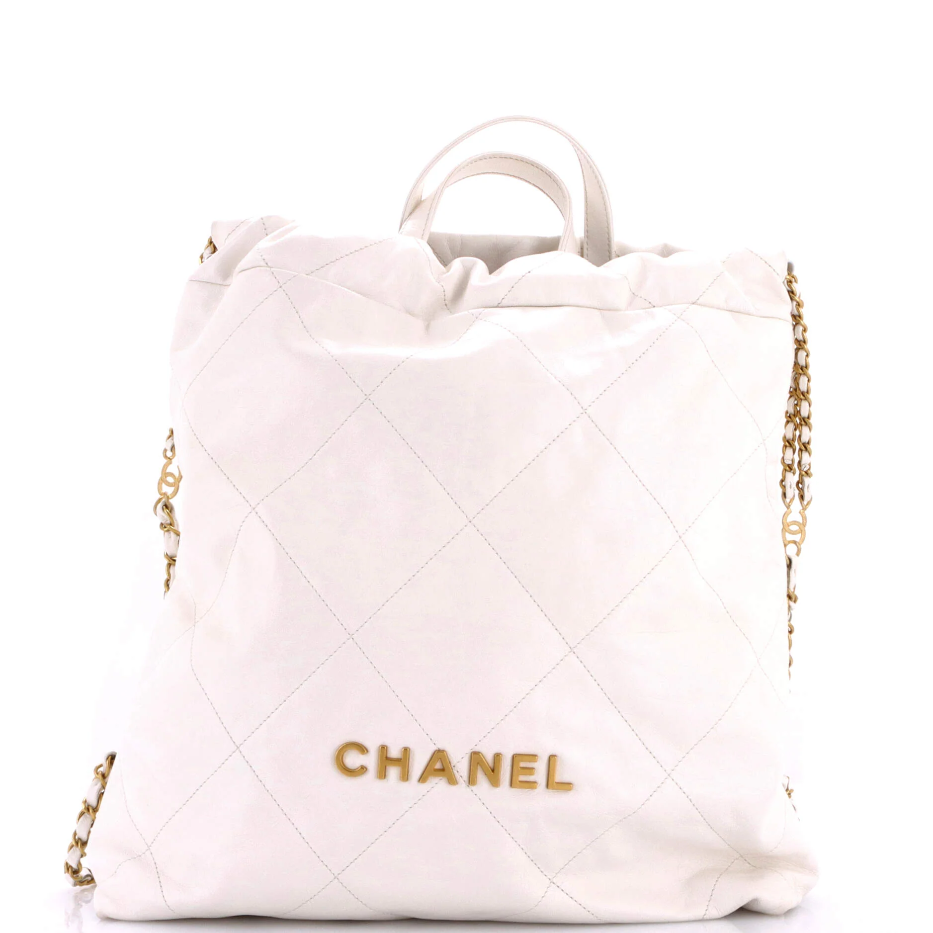 22 Chain Backpack Quilted Calfskin Large
