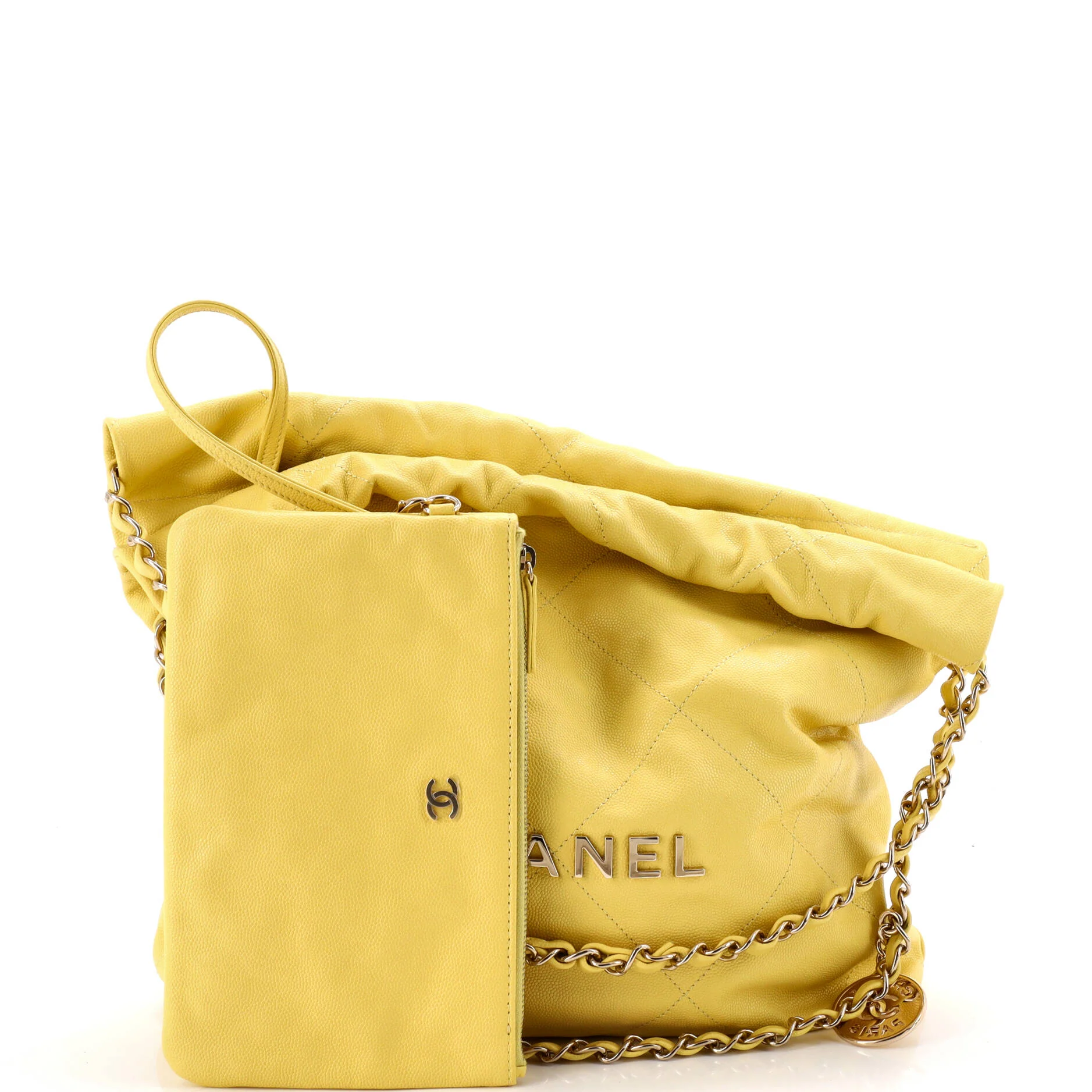 22 Chain Hobo Quilted Caviar Small - Image 2