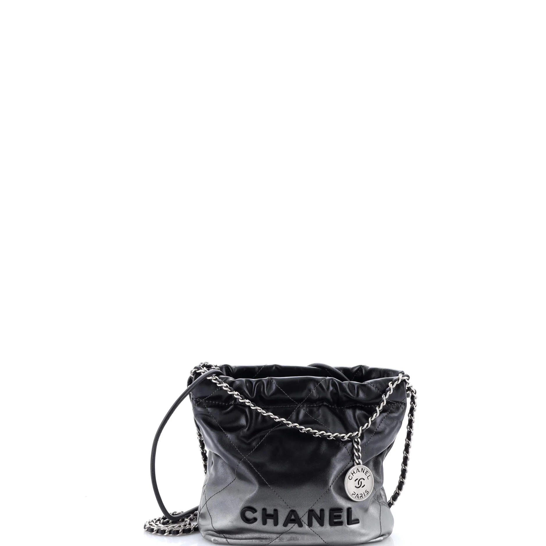 22 Chain Hobo Quilted Metallic Degrade Calfskin Mini