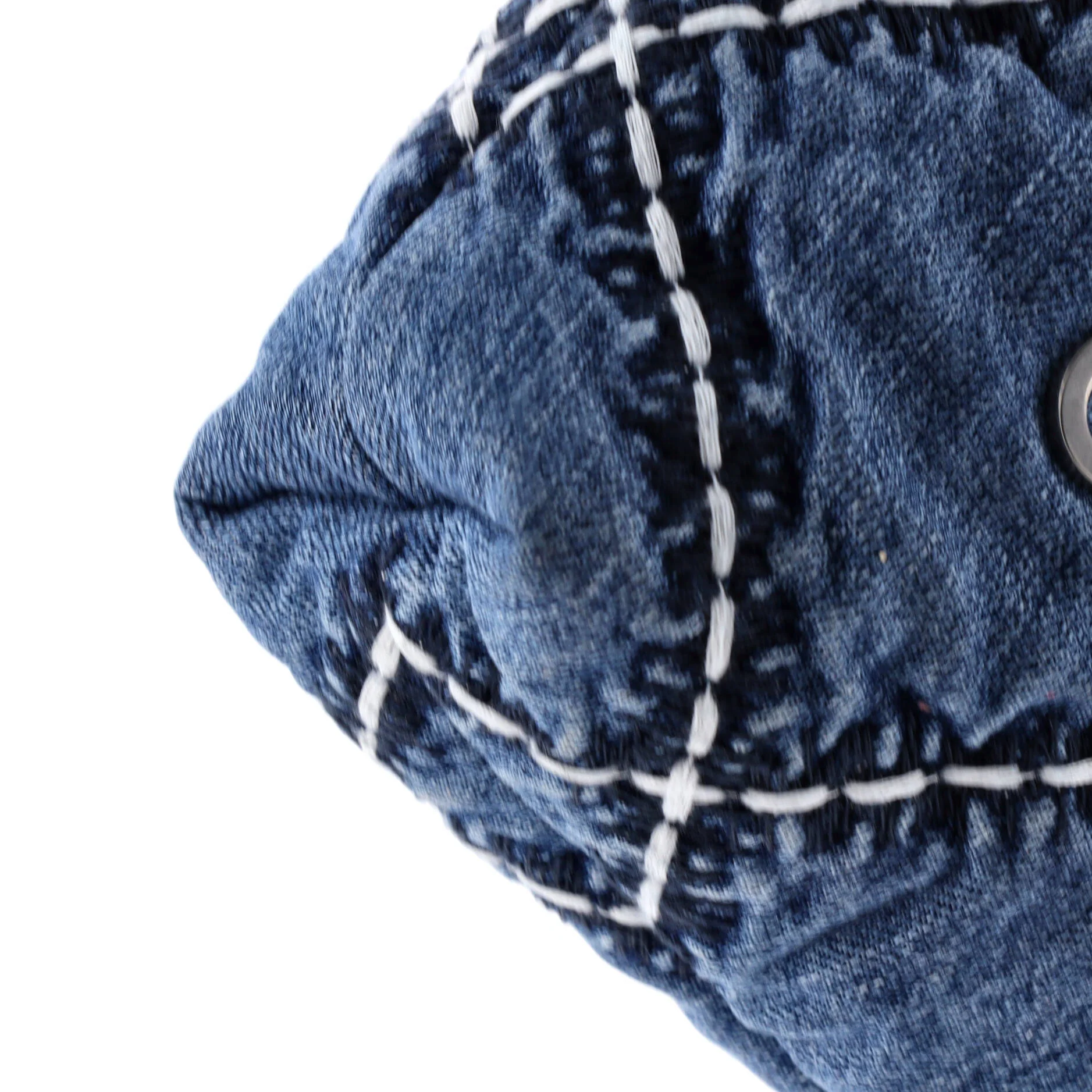 22 Chain Hobo Quilted Stitched Denim Mini - Image 6