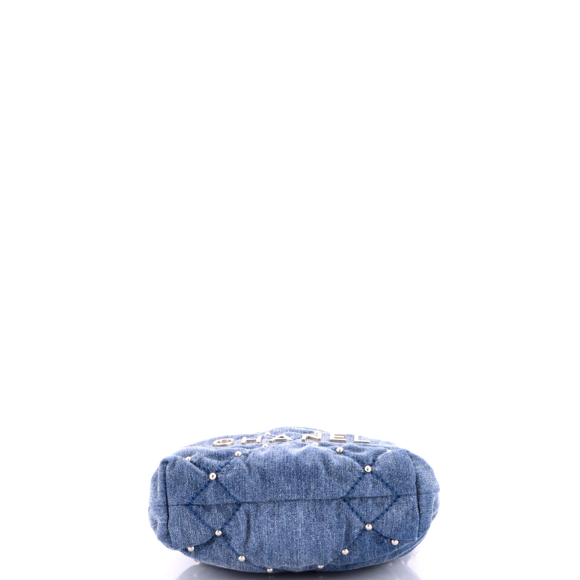 22 Chain Hobo Quilted Studded Denim Mini - Image 4
