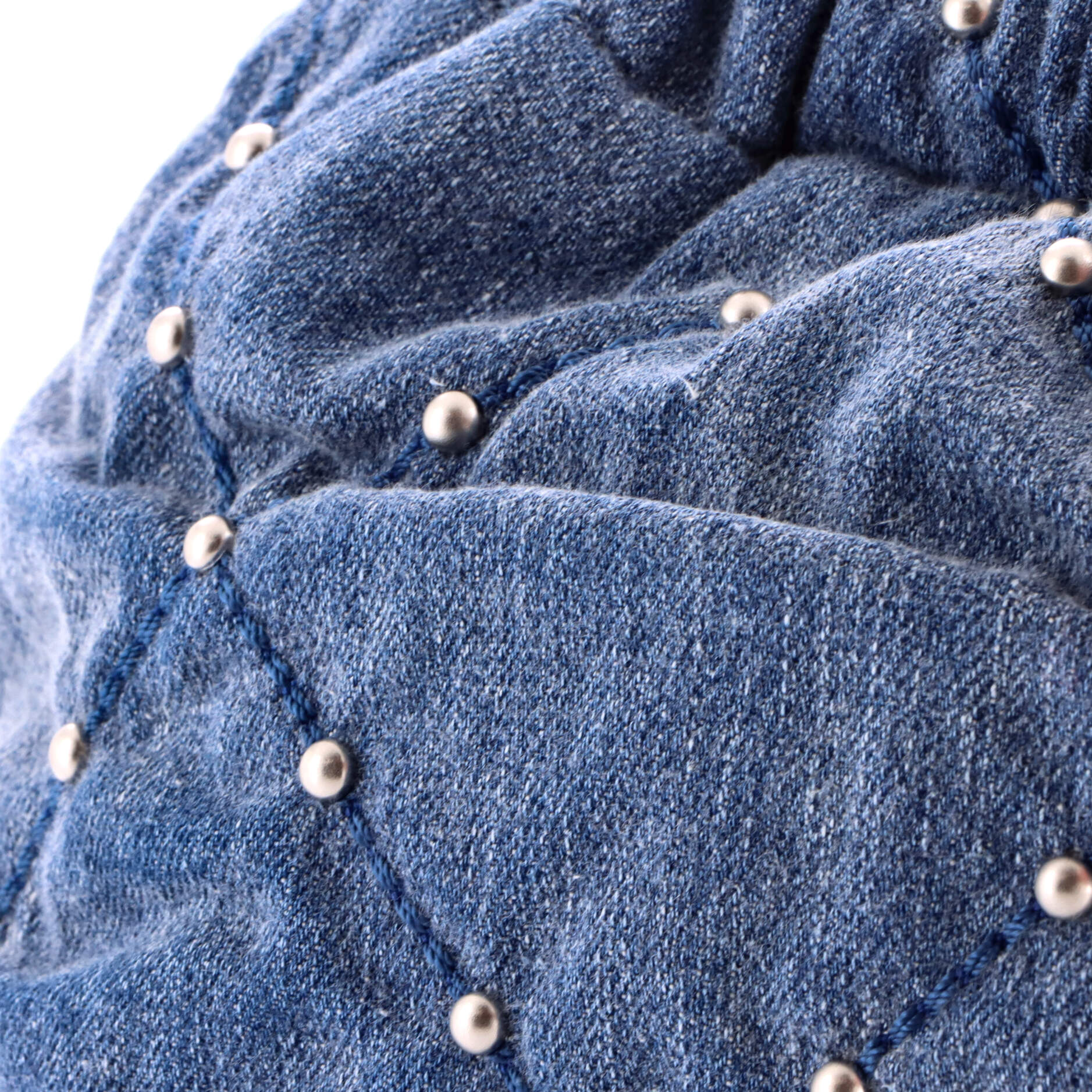 22 Chain Hobo Quilted Studded Denim Mini - Image 6